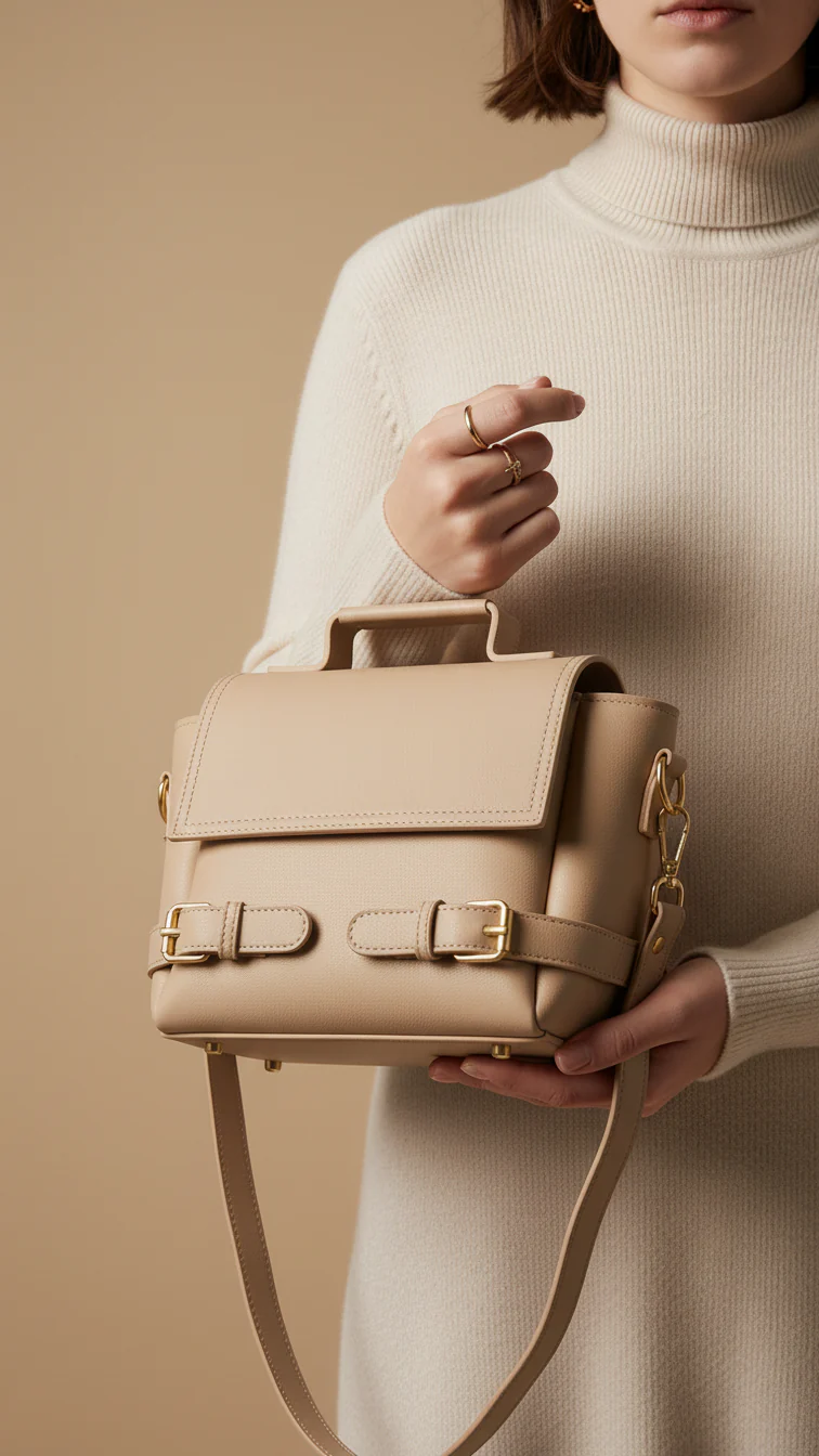 Beige Formal Hand Bag For Ladies P56253