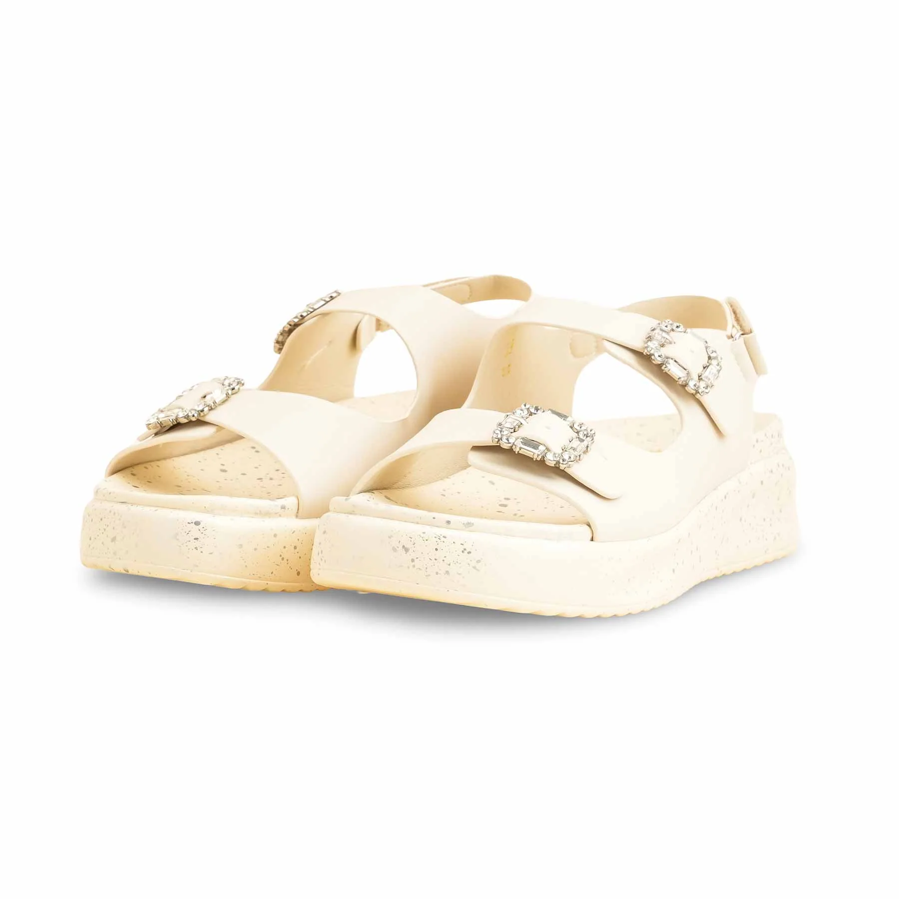 Beige Formal Sandal For Ladies PU0374 - Image 3