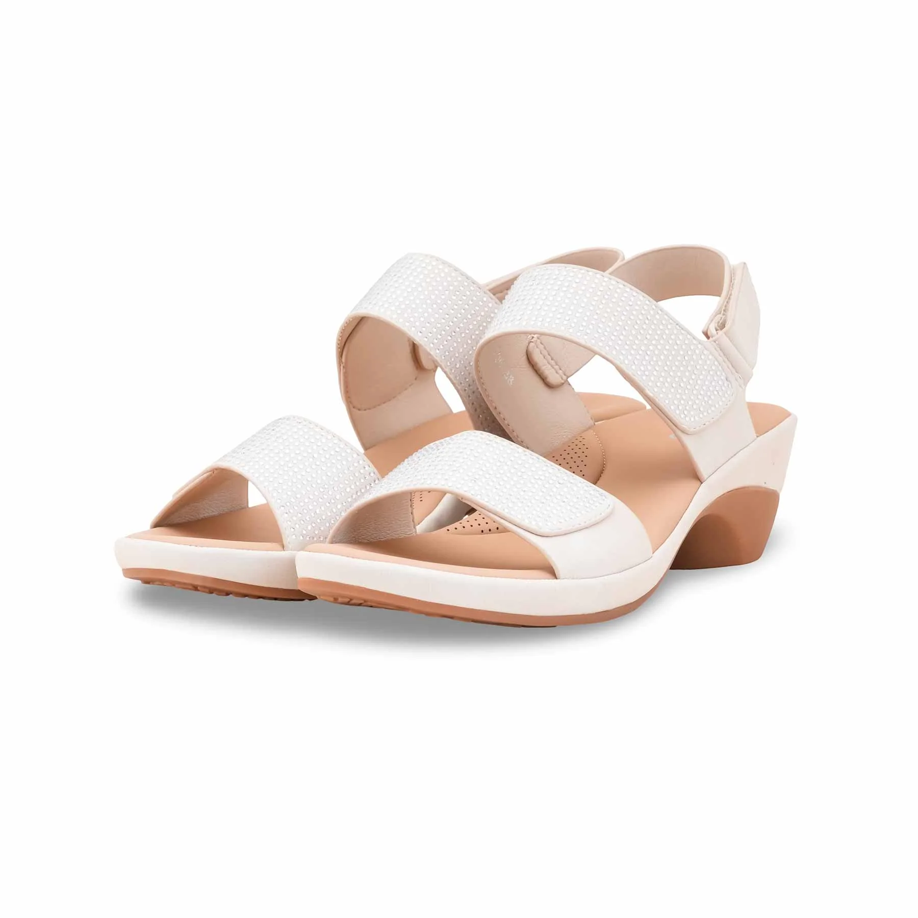 Beige Formal Sandal For Women PU0706 - Image 3