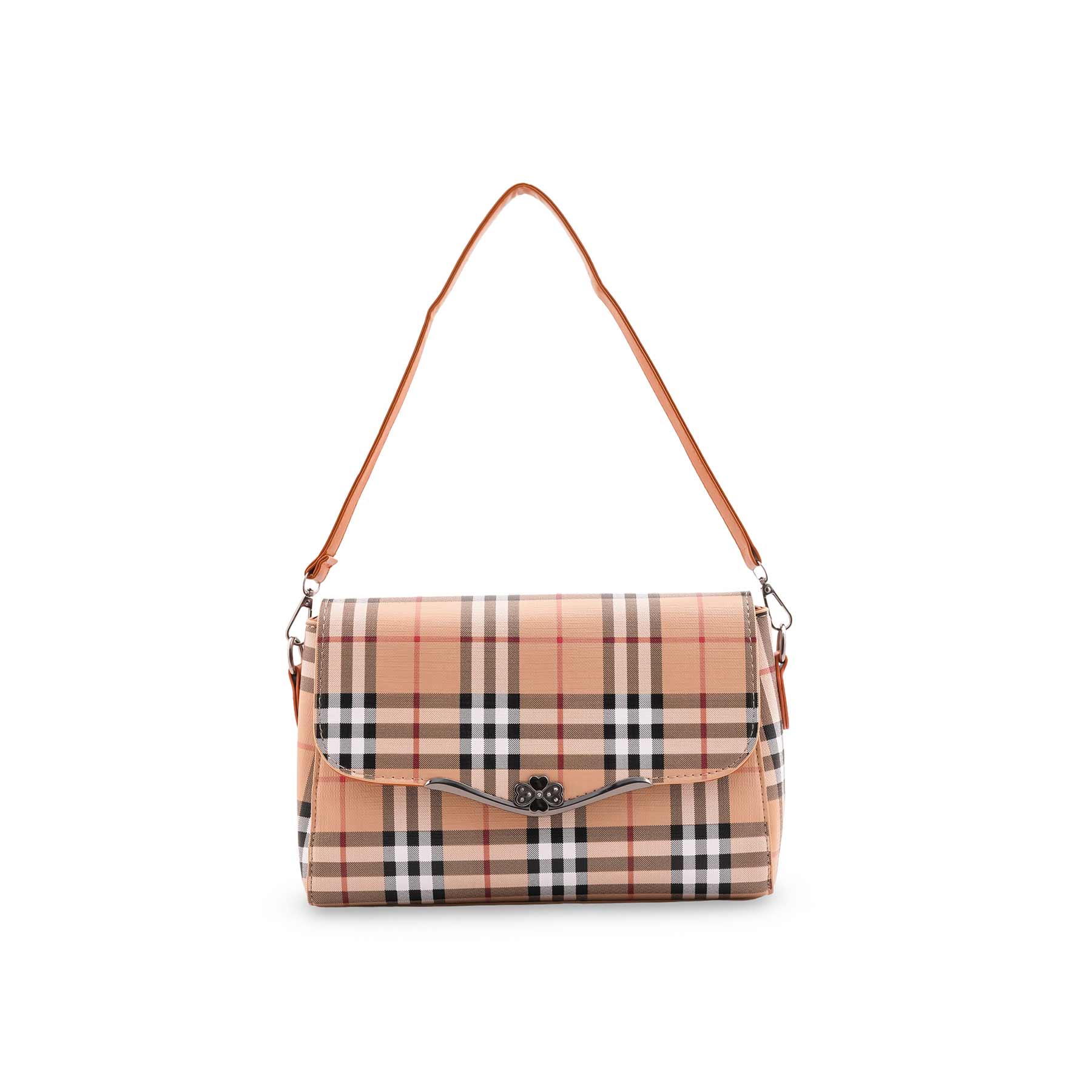 Beige Formal Shoulder Bag For Ladies P36536 - Image 2