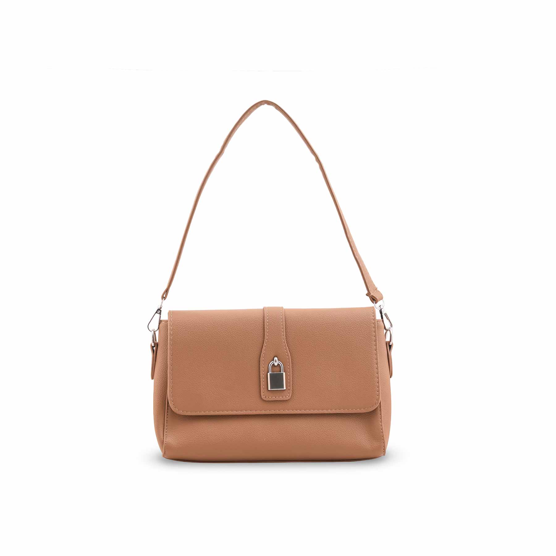 Beige Formal Shoulder Bag For Ladies P36545 - Image 2