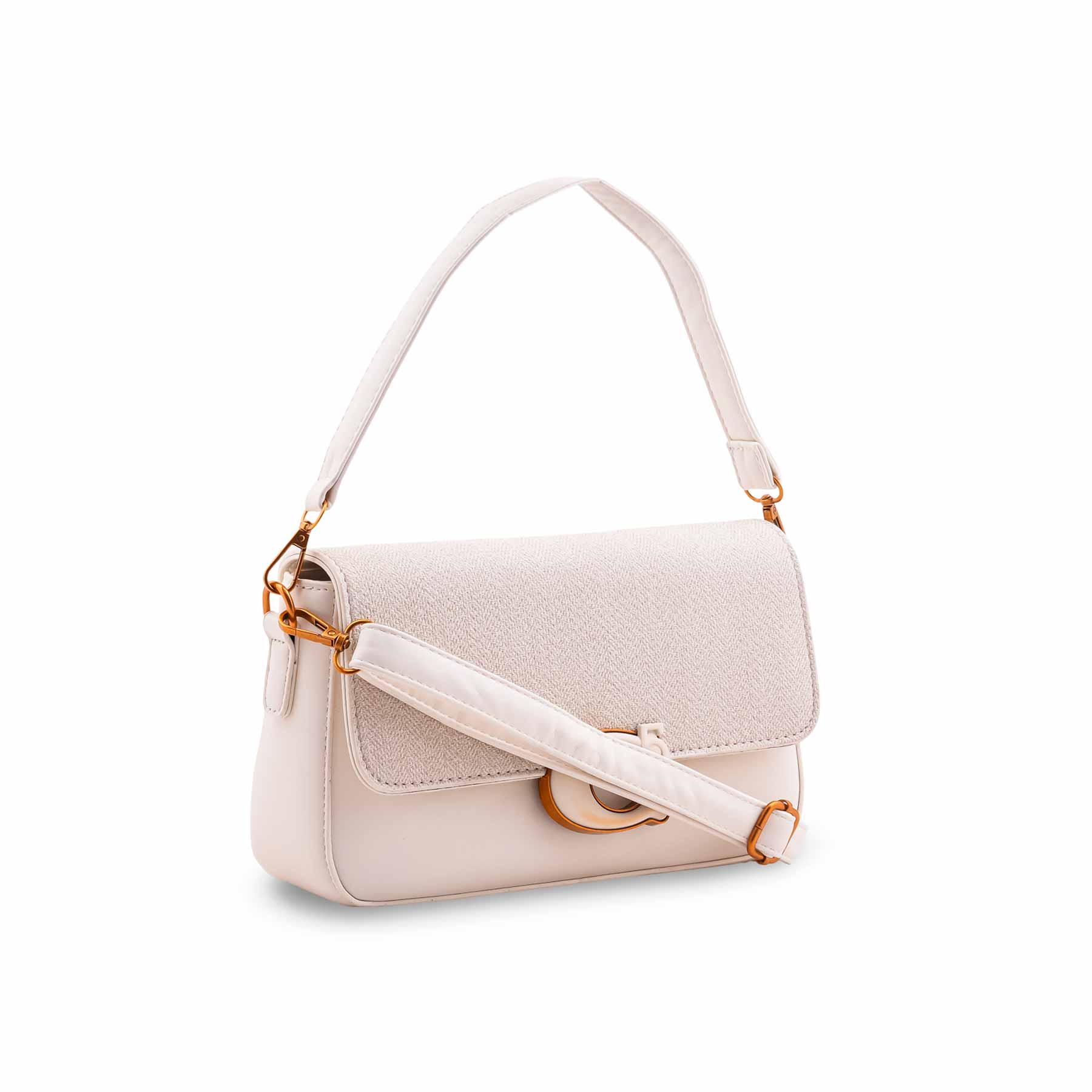 Beige Formal Shoulder Bag For Ladies P36608 - Image 3