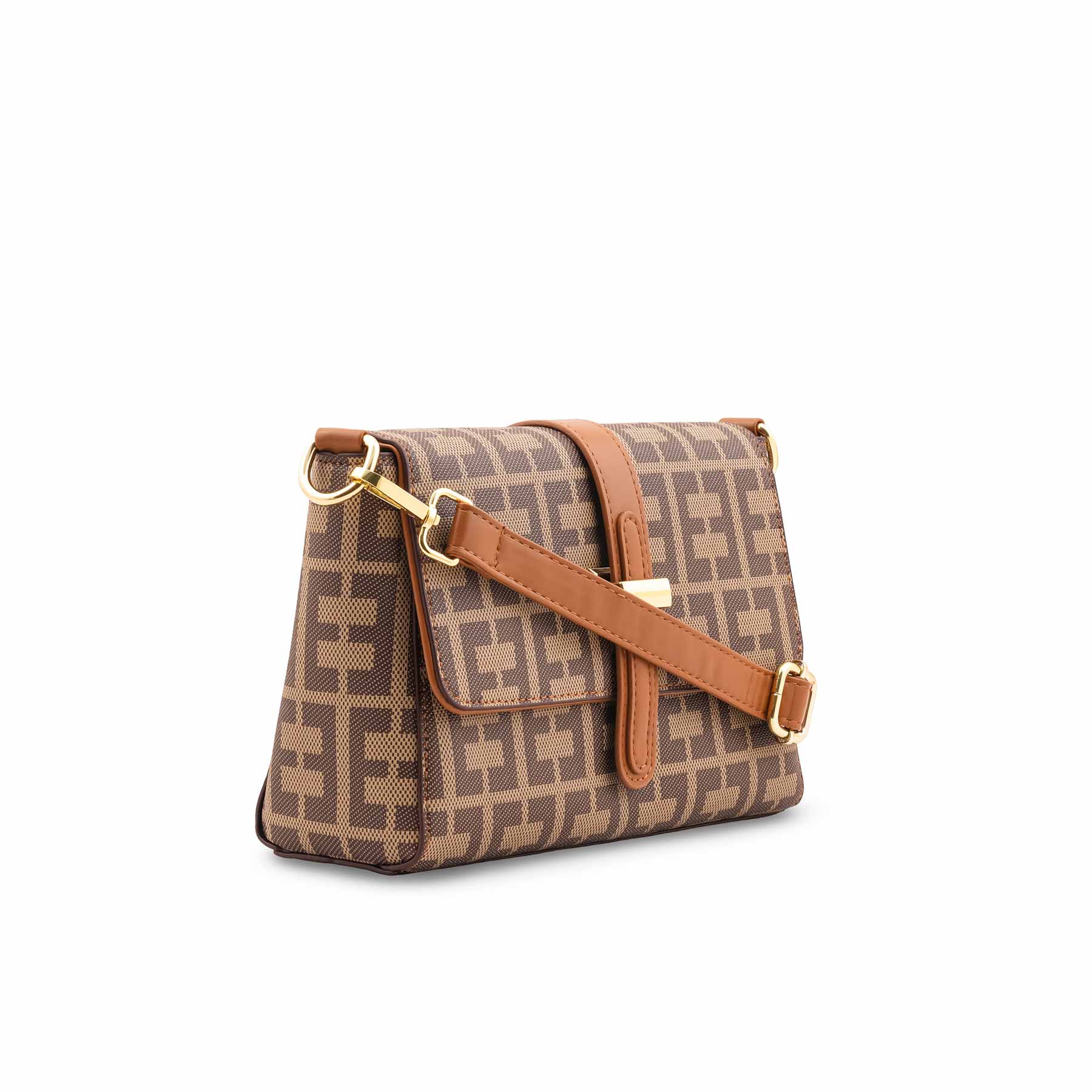 Beige Formal Shoulder Bag For Women P36417 - Image 3