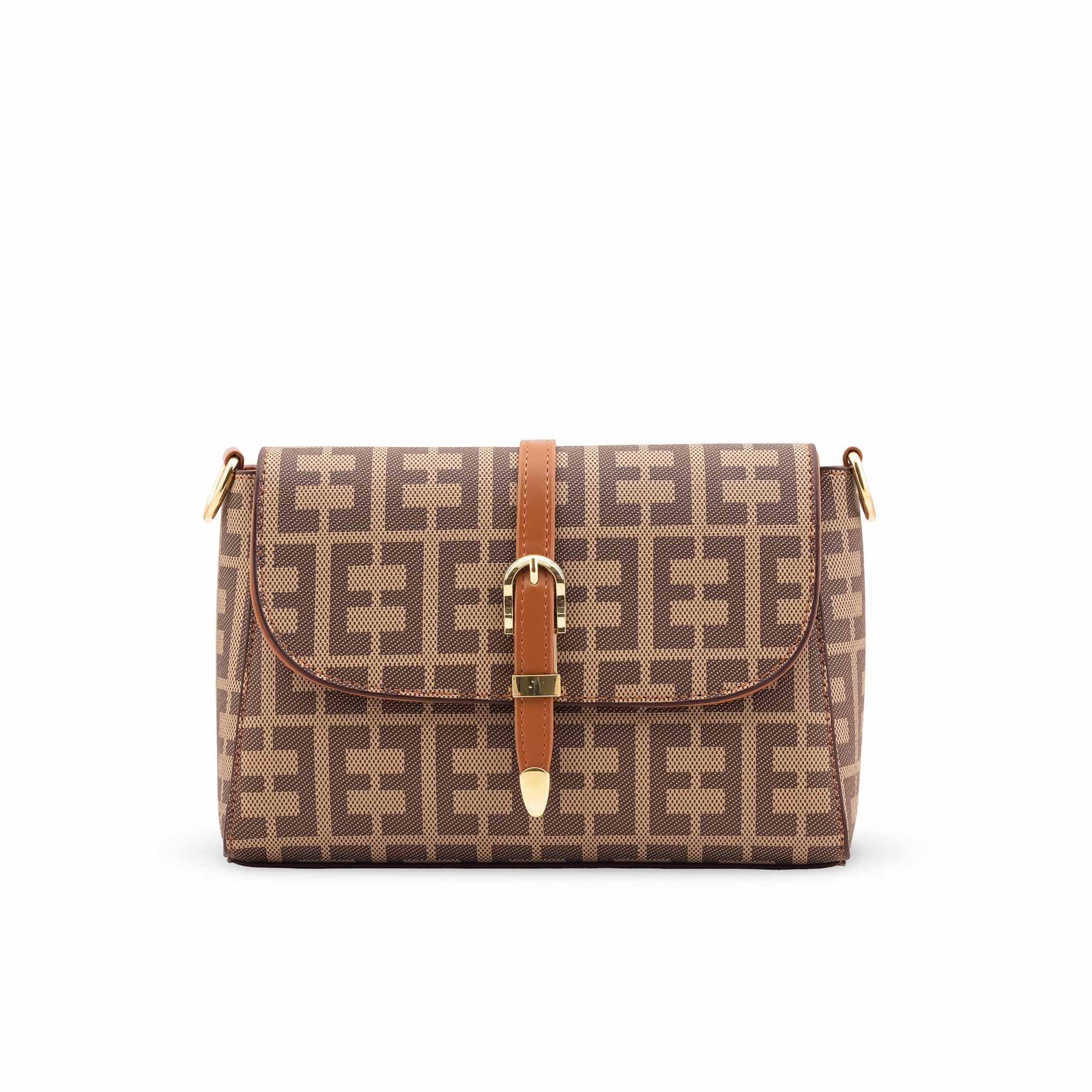 Beige Formal Shoulder Bag For Women P36418 - Image 2