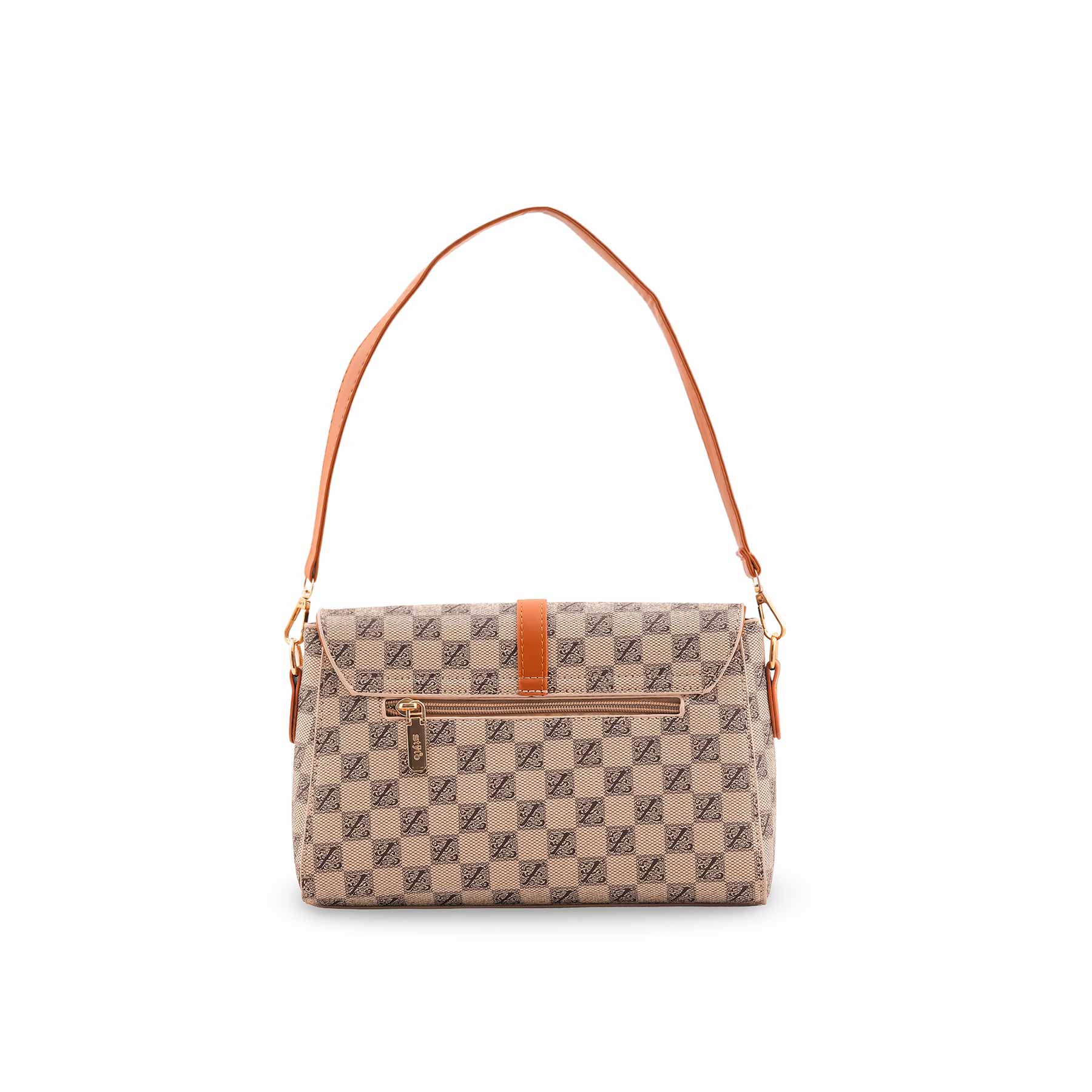 Beige Formal Shoulder Bag For Women P36539 - Image 4