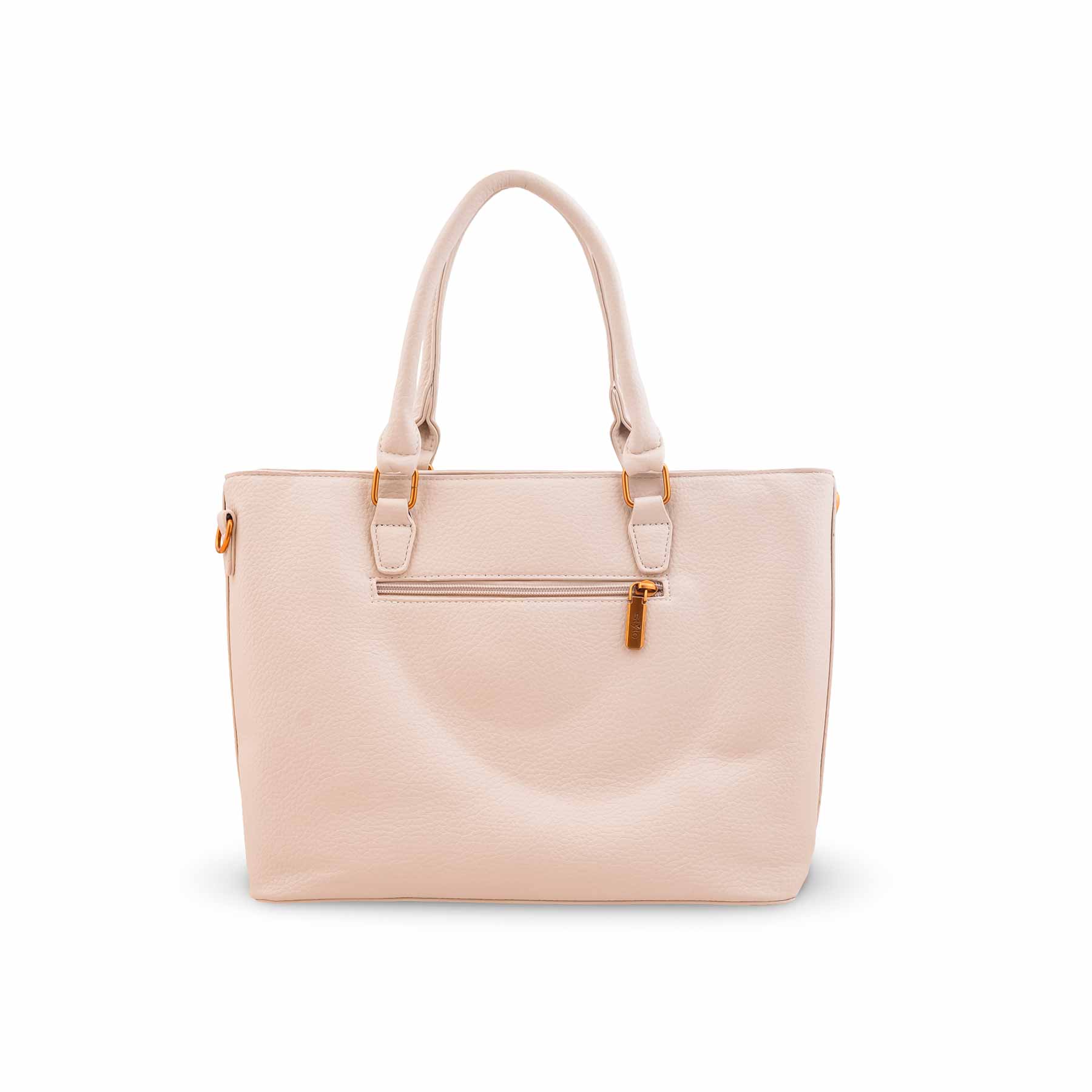 Beige Formal Shoulder Bag For Women P36601 - Image 4