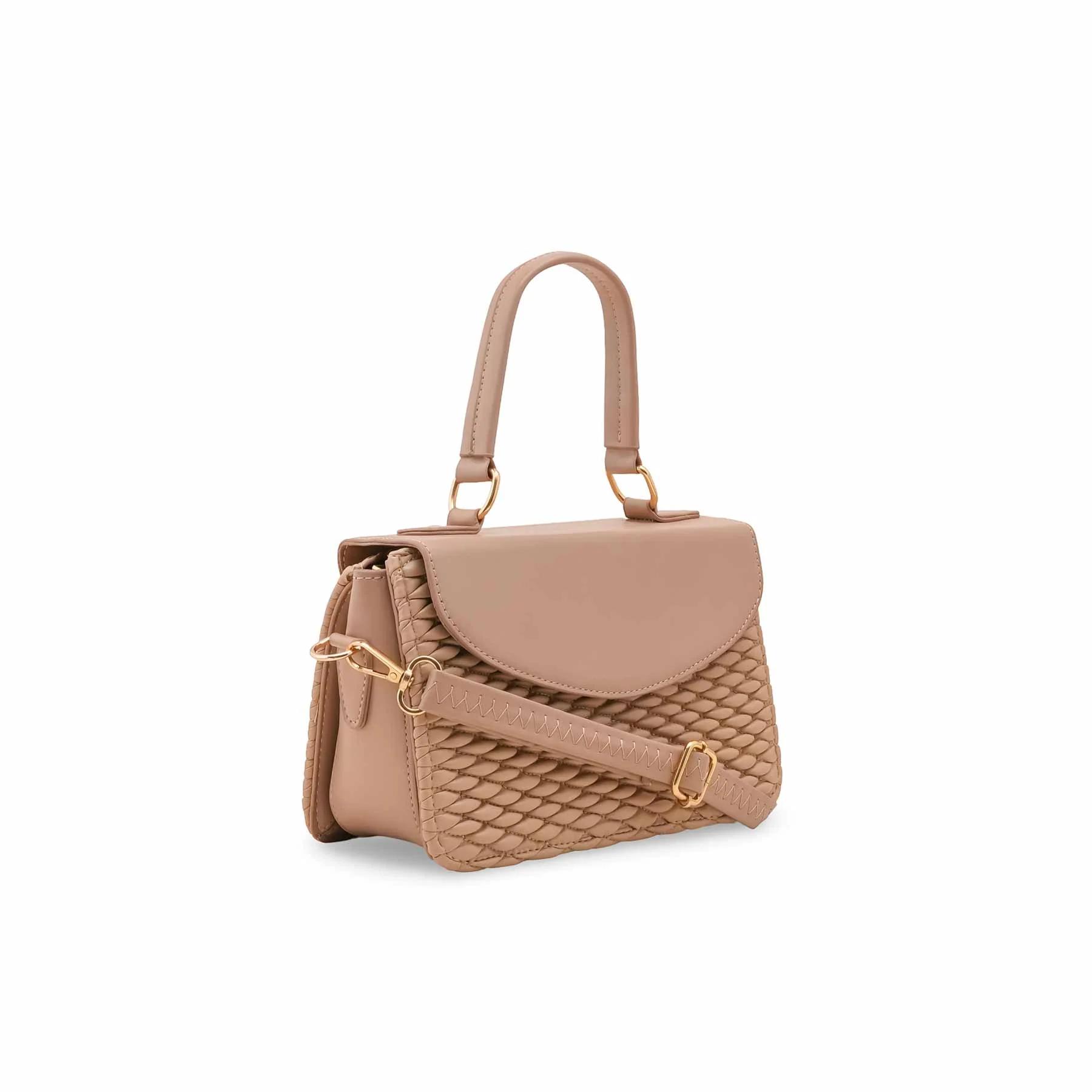 Beige Formal Shoulder Bag For Women P55856 - Image 3