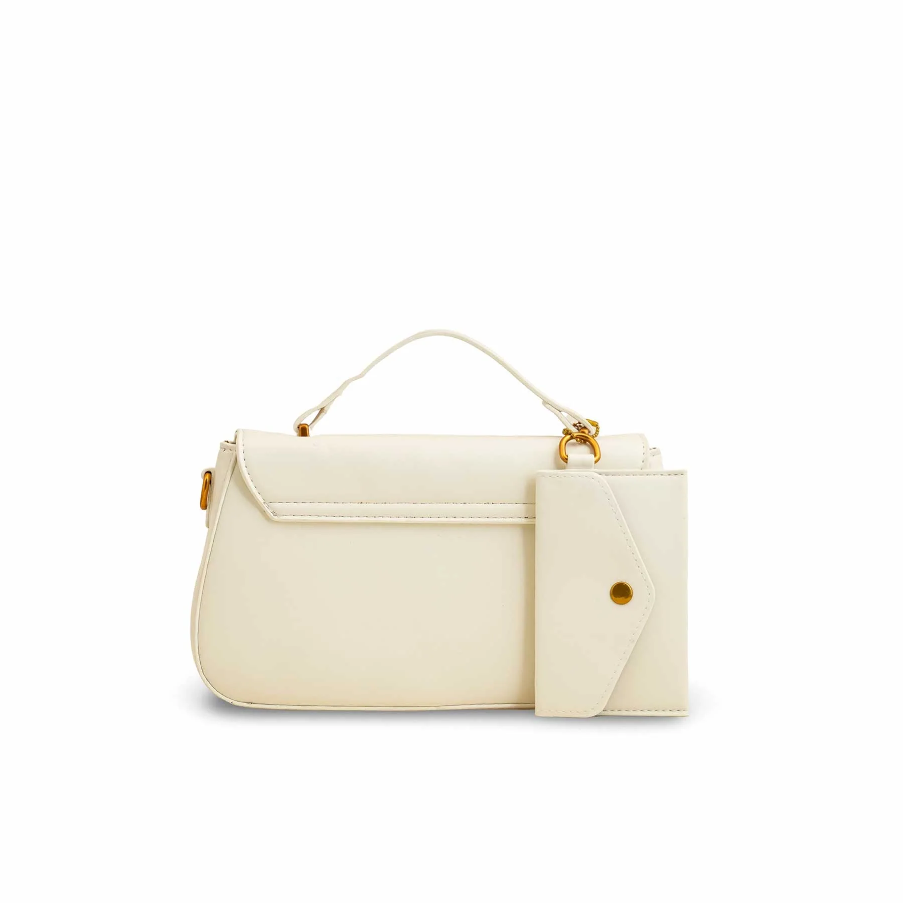Beige Formal Shoulder Bag P36140 - Image 3