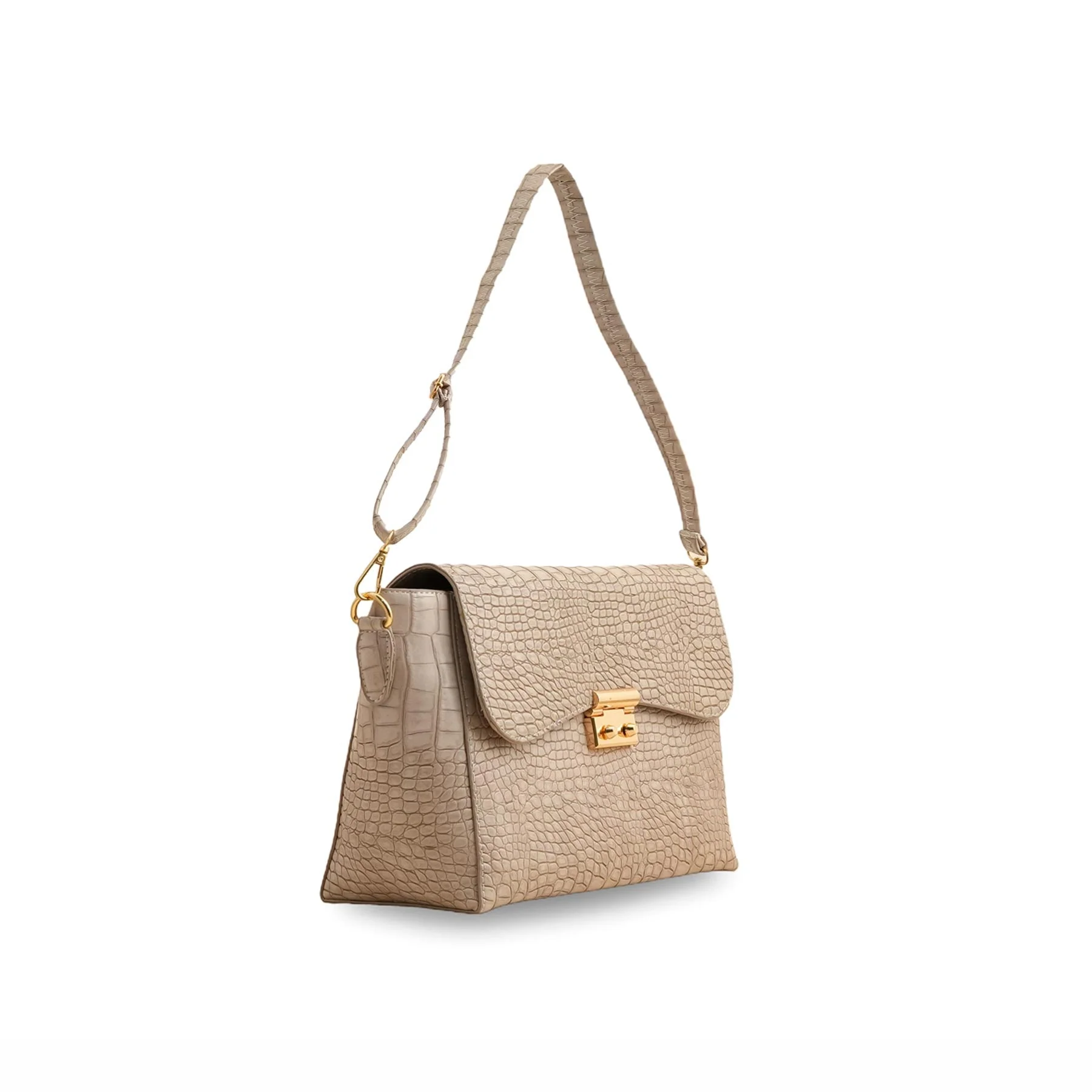 Beige Formal Shoulder Bag P55766 - Image 3