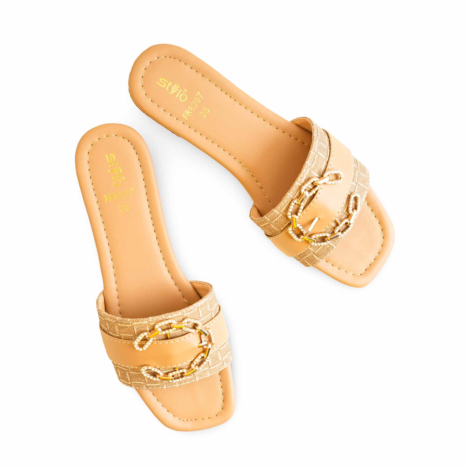 Beige Formal Slipper For Ladies FR8297 - Image 5