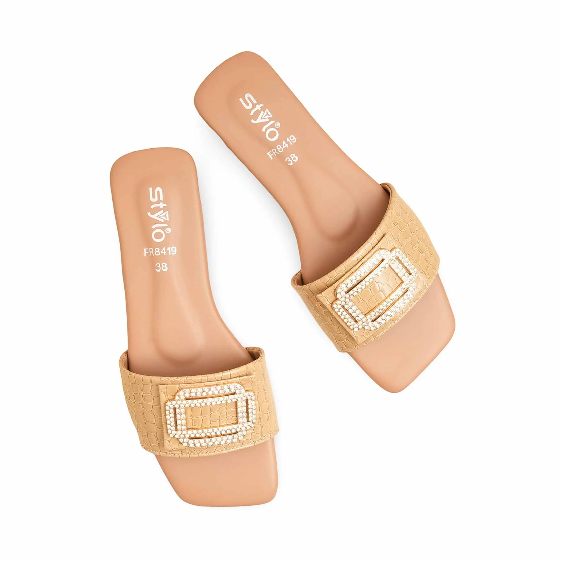 Beige Formal Slipper For Ladies FR8419 - Image 5