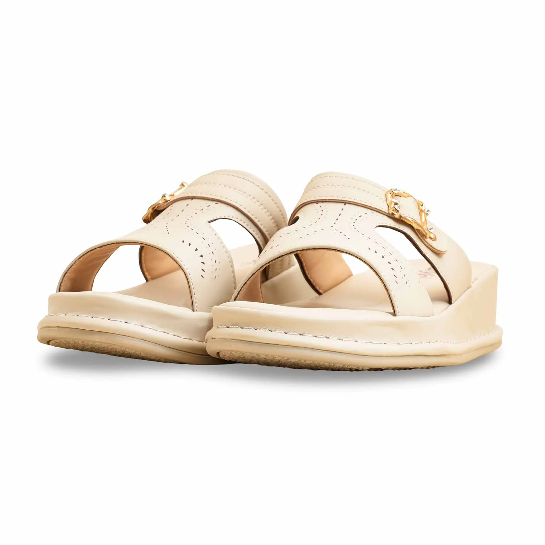 Beige Formal Slipper For Ladies LPU702 - Image 3