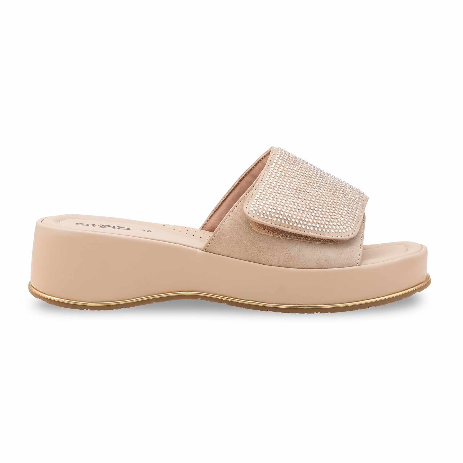 Beige Formal Slipper For Ladies PU0715 - Image 2