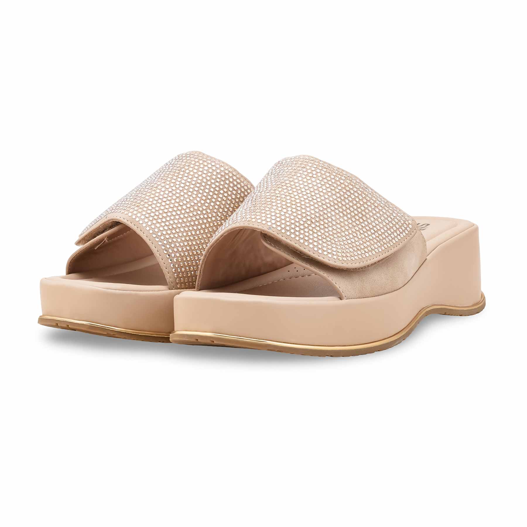 Beige Formal Slipper For Ladies PU0715 - Image 3