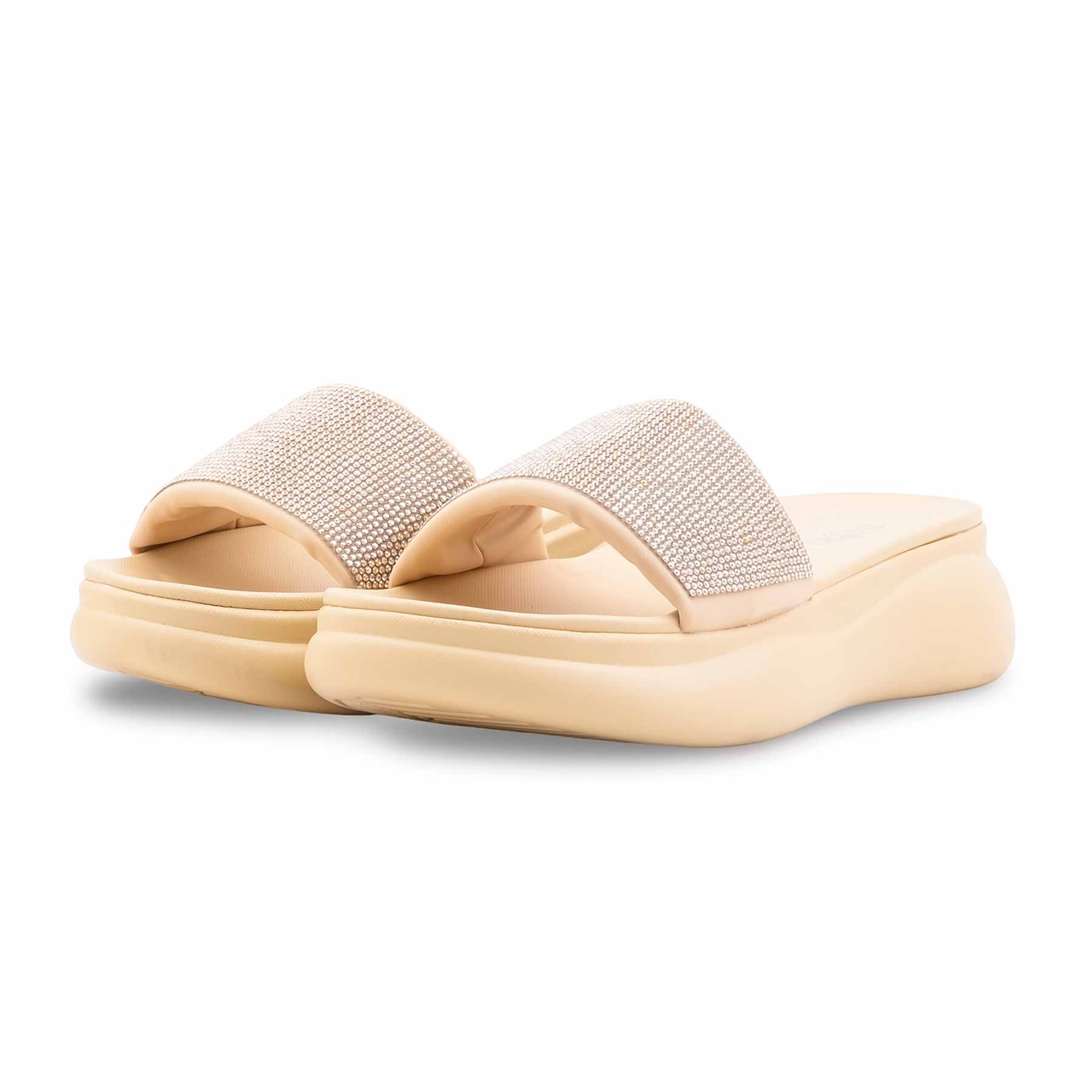 Beige Formal Slipper For Women PU0737 - Image 3