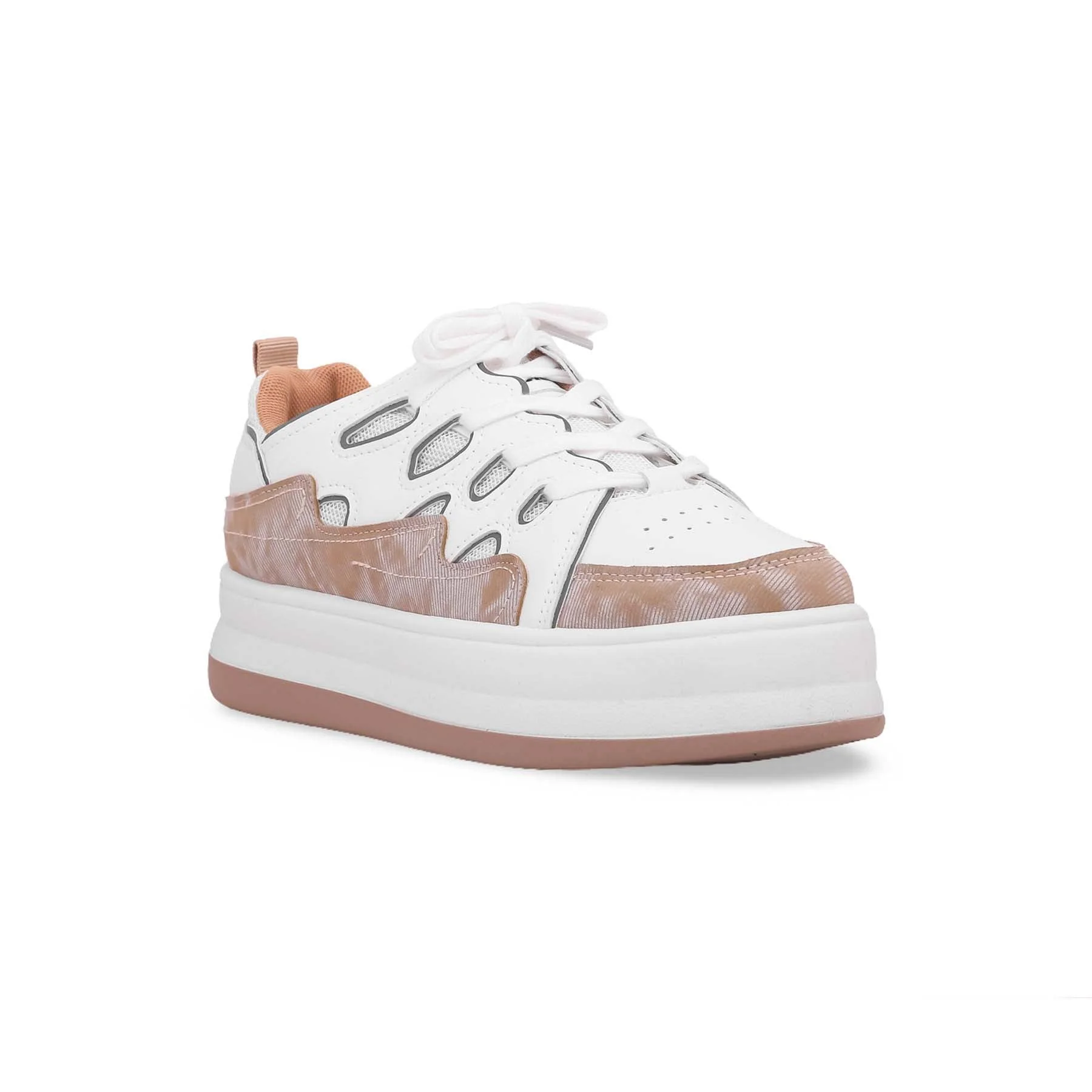 Beige High Sole Sneaker AT7222 - Image 2