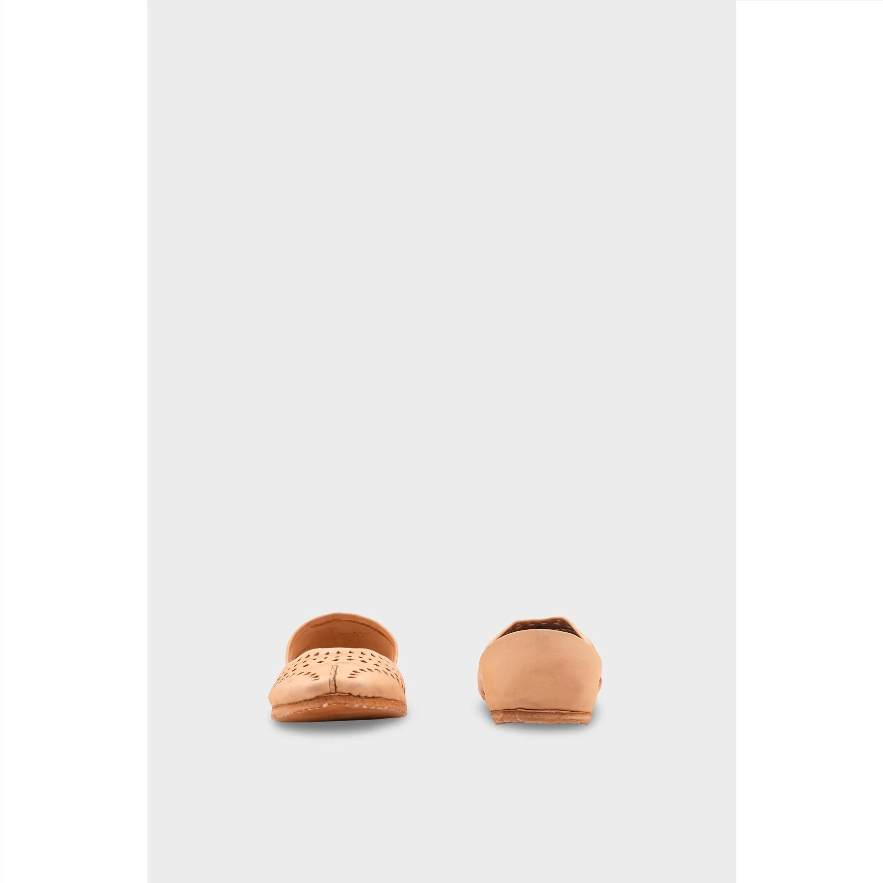 Beige Leather Khussa For Women EC8694 - Image 5