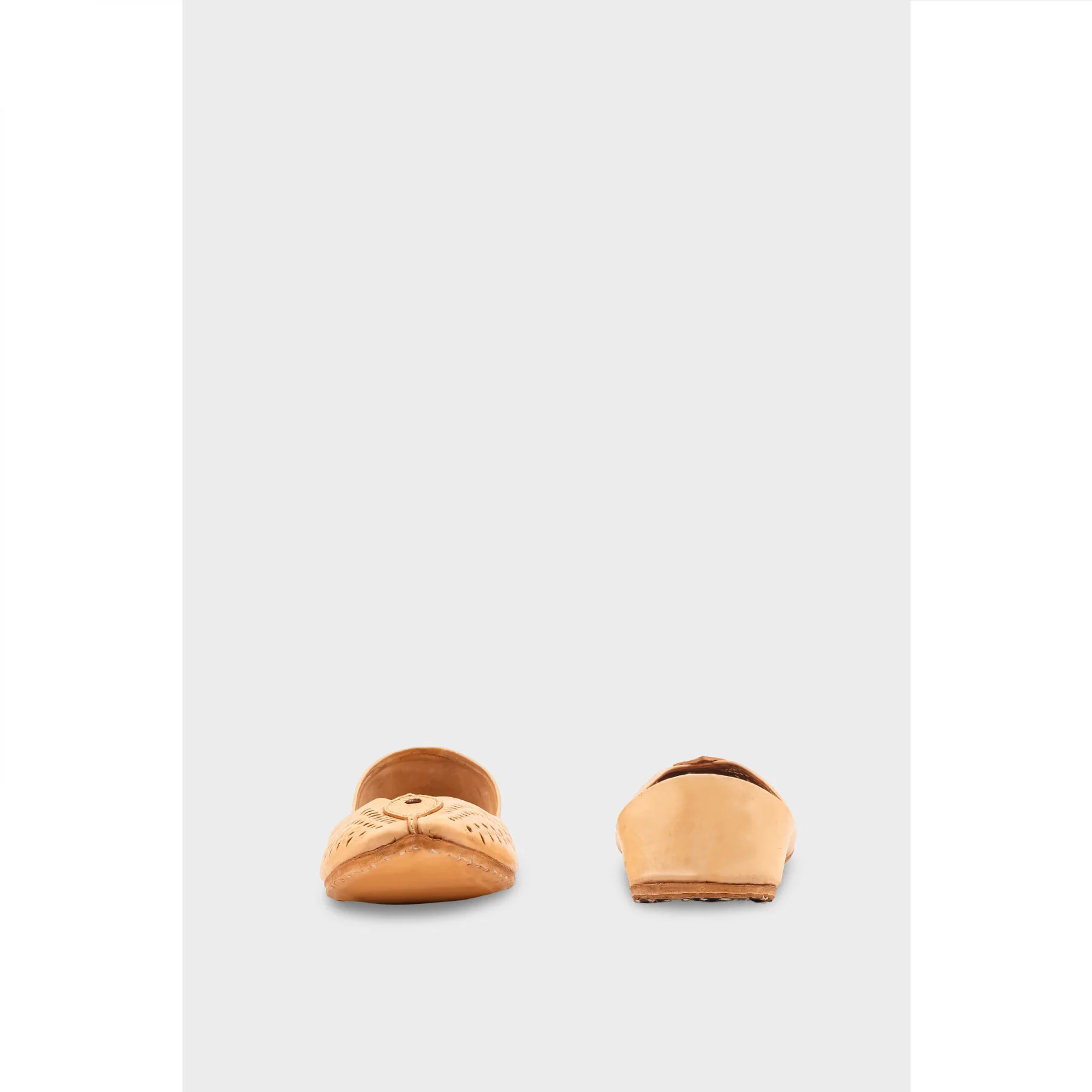 Beige Leather Khussa For Women EC8710 - Image 6