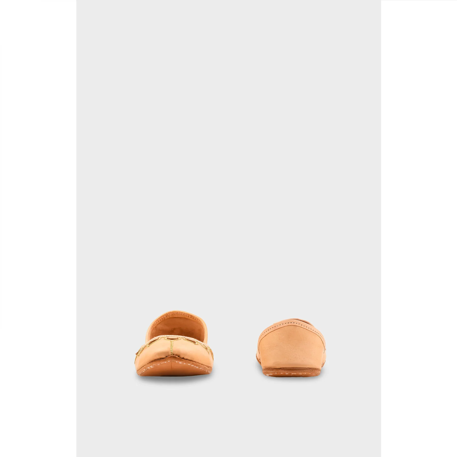 Beige Leather Khussa For Women EC8711 - Image 4