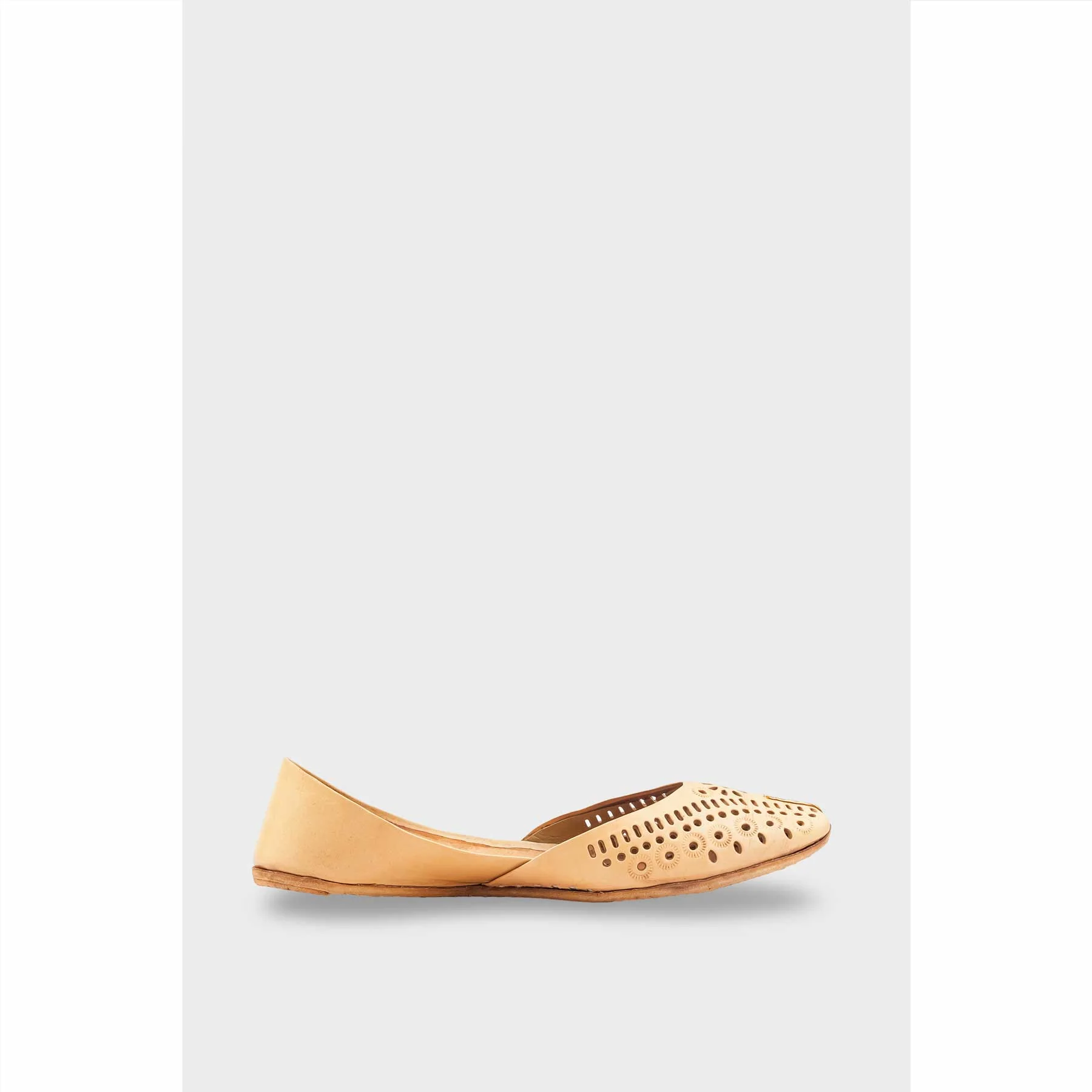 Beige Leather Khussa For Women EC8713 - Image 2