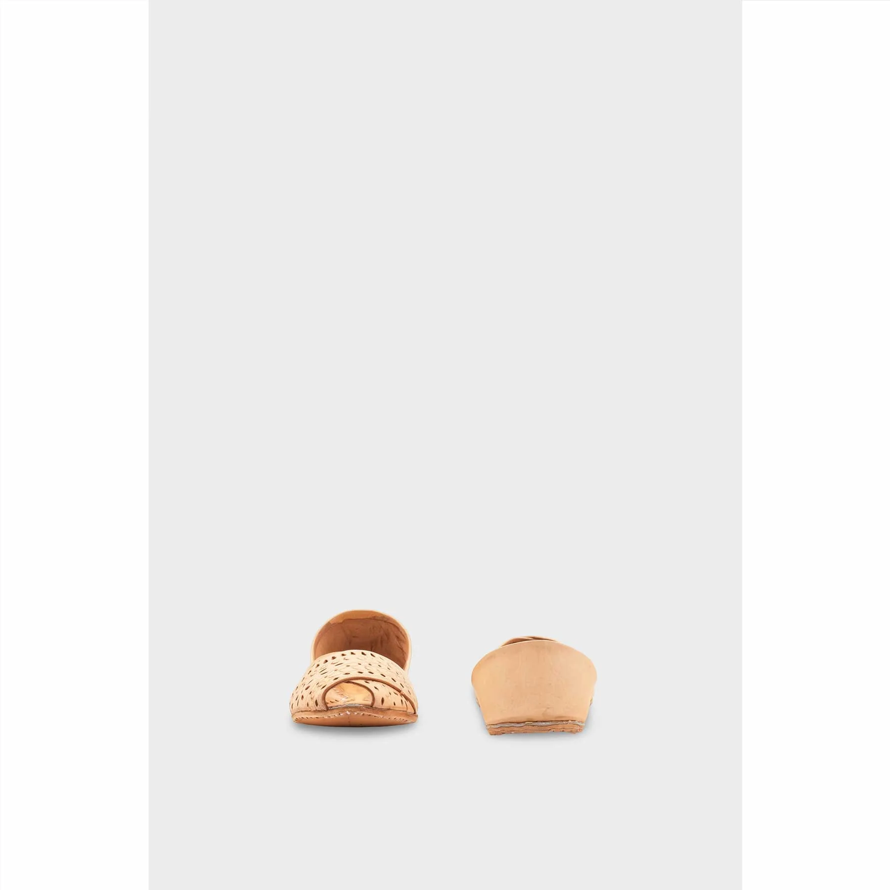 Beige Leather Khussa For Women EC8714 - Image 4