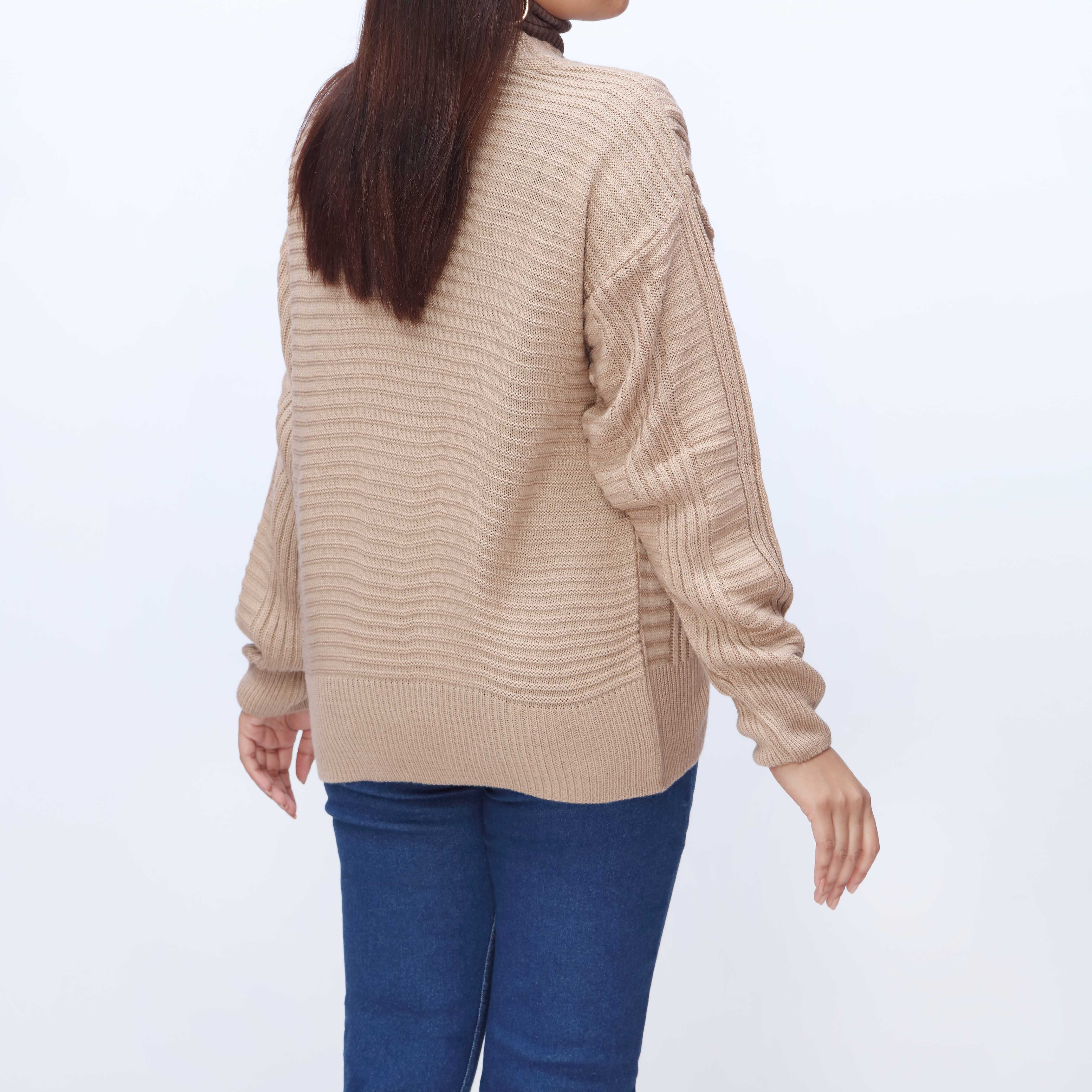 Beige Mid Length Cardigan PW3912 - Image 4