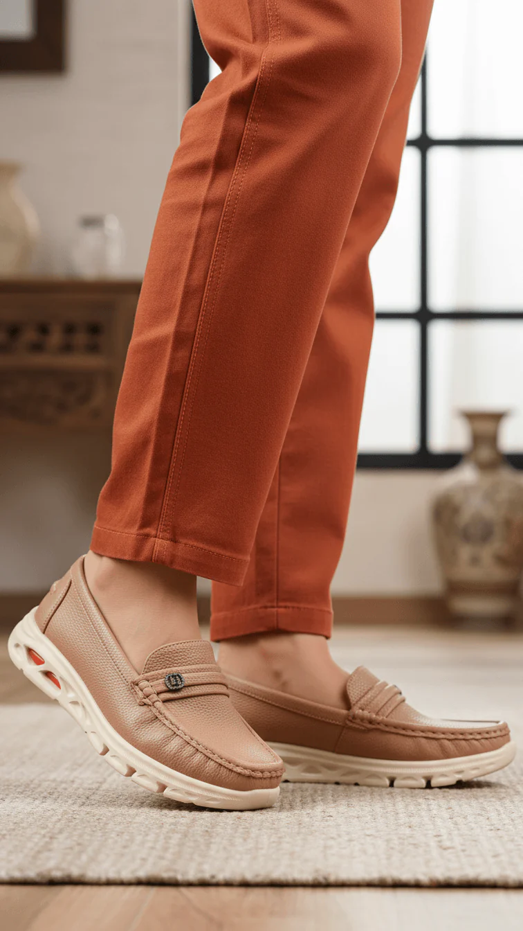 Beige Moccasin For Ladies WN4518 - Image 2