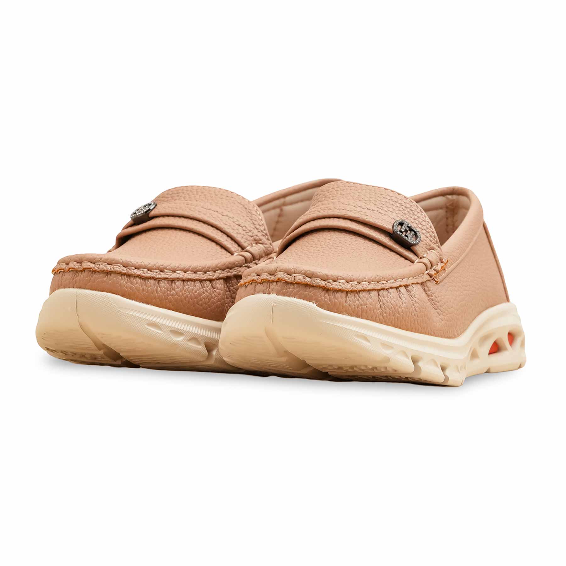 Beige Moccasin For Ladies WN4518 - Image 4