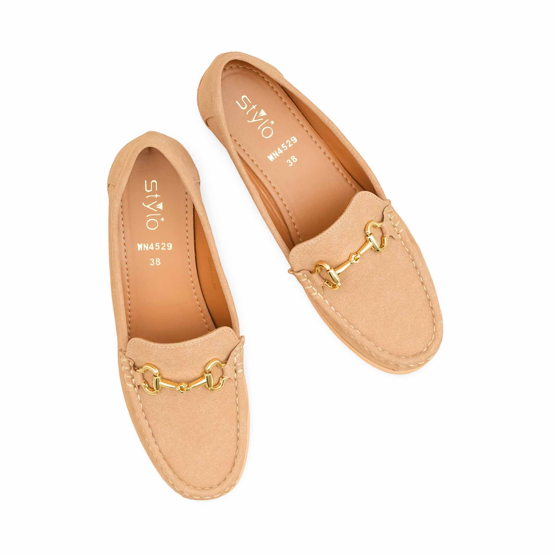 Beige Moccasin For Ladies WN4529 - Image 5