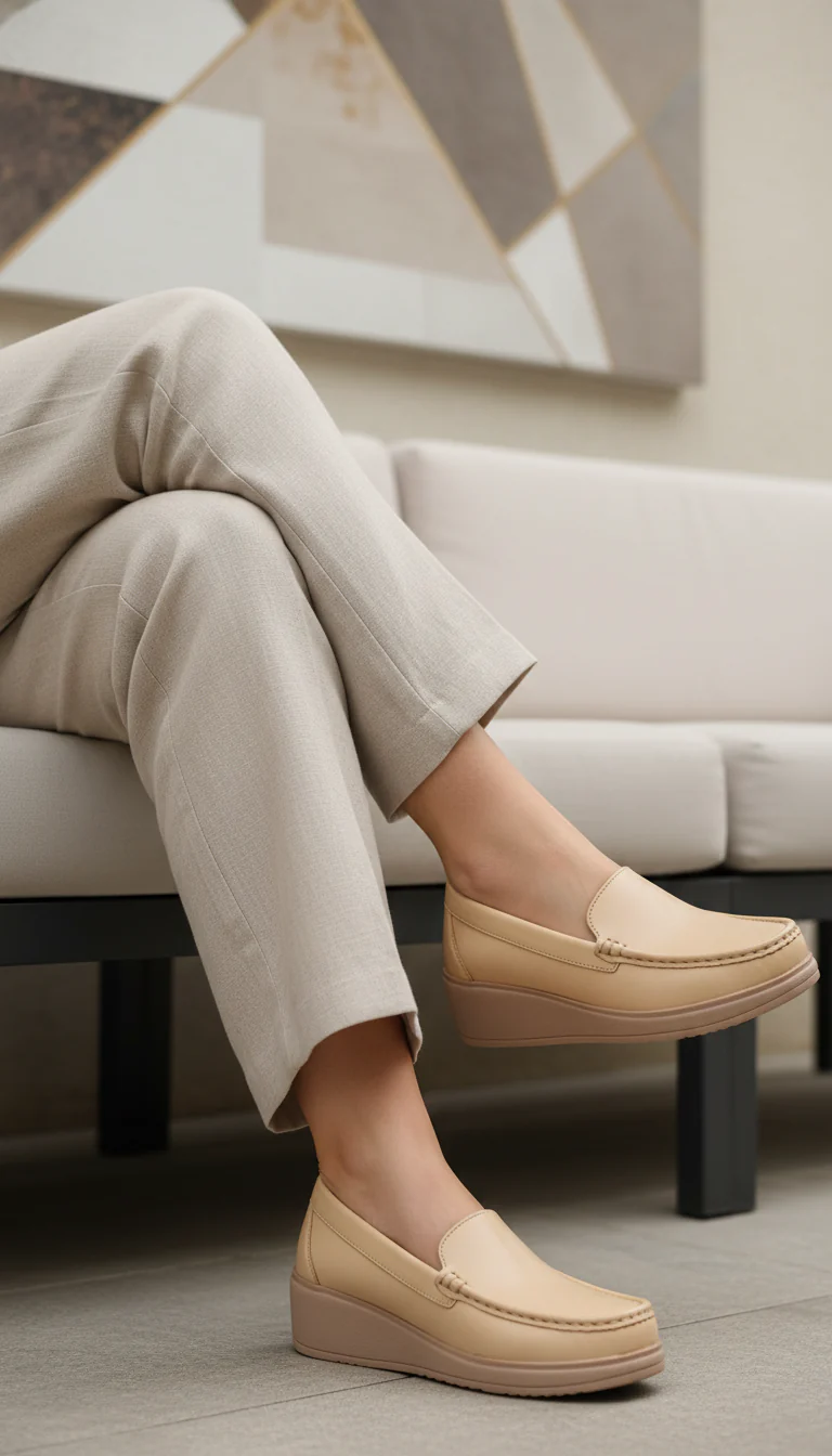 Beige Moccasin For Women WN4428