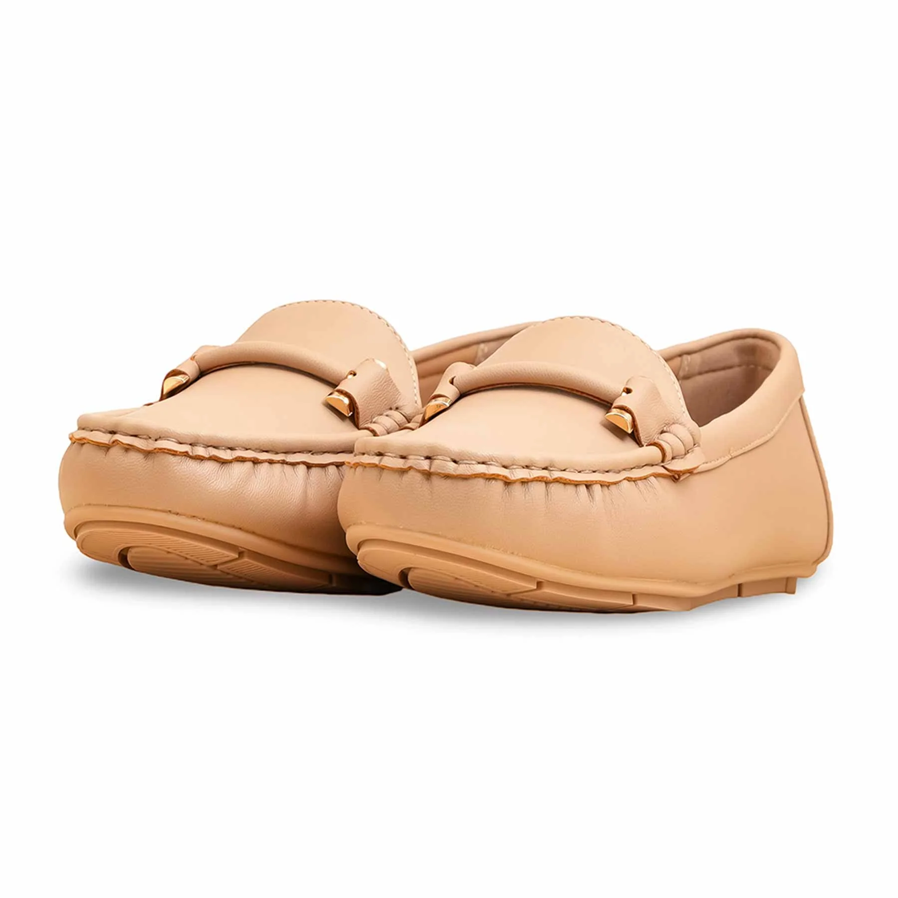 Beige Moccasin For Women WN4510 - Image 4