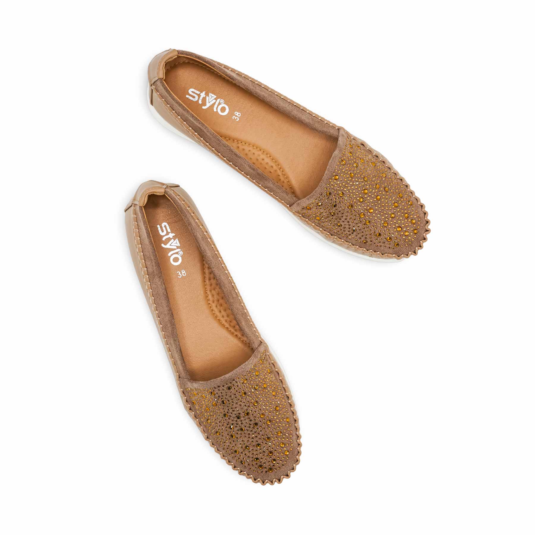 Beige Moccasin For Women WN4514 - Image 6