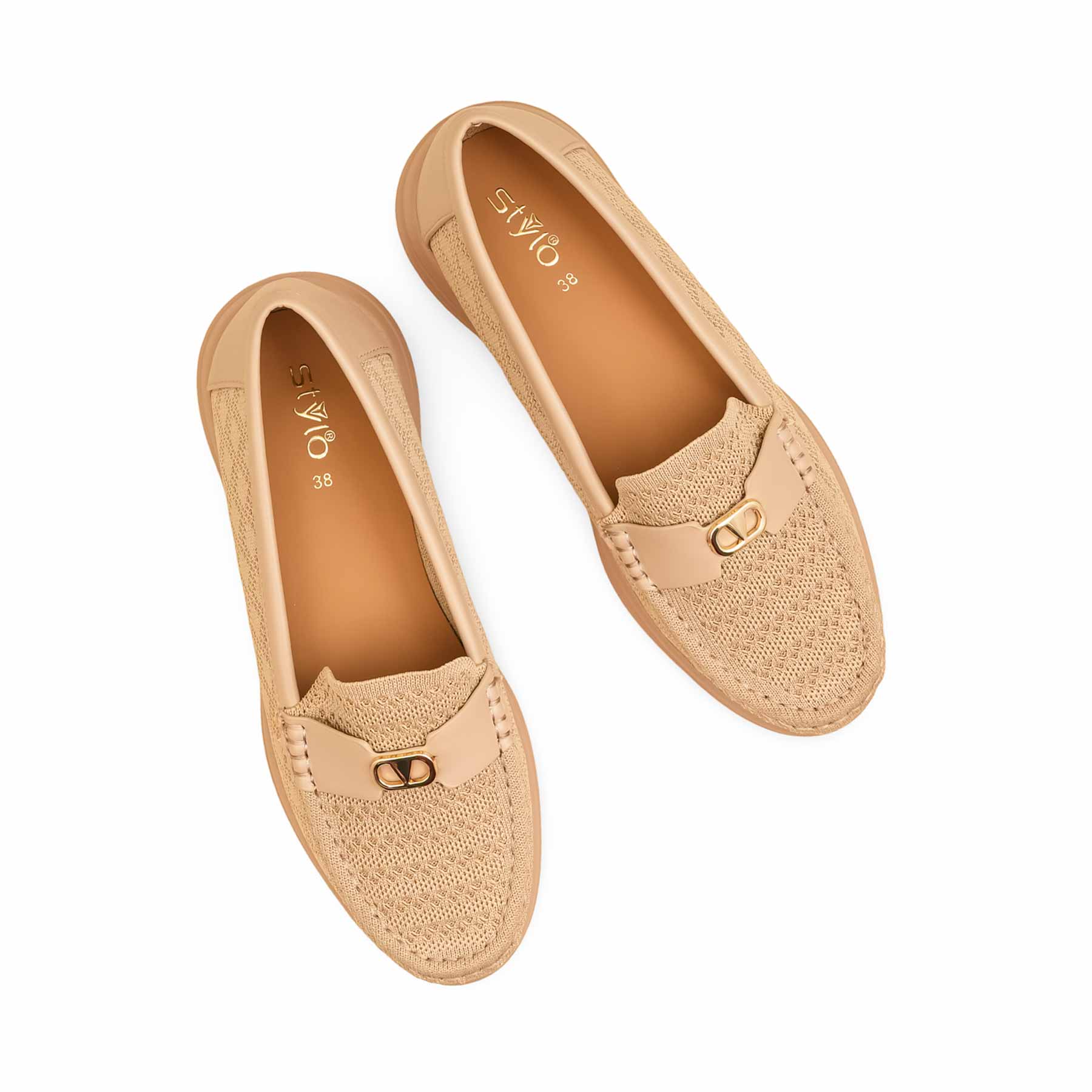 Beige Moccasin For Women WN4516 - Image 5