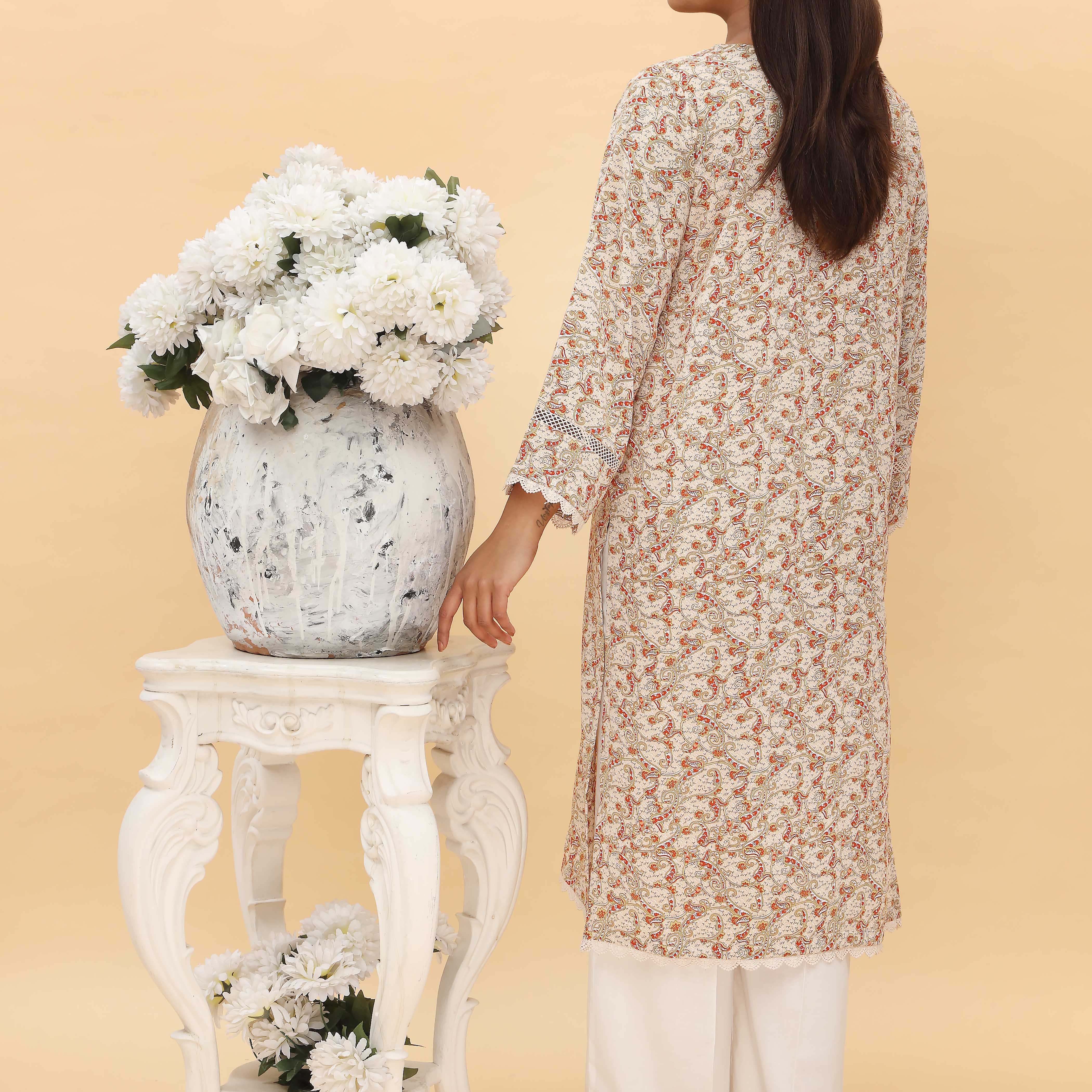 1PC- Printed Grip Silk Shirt PS5077 - Image 2