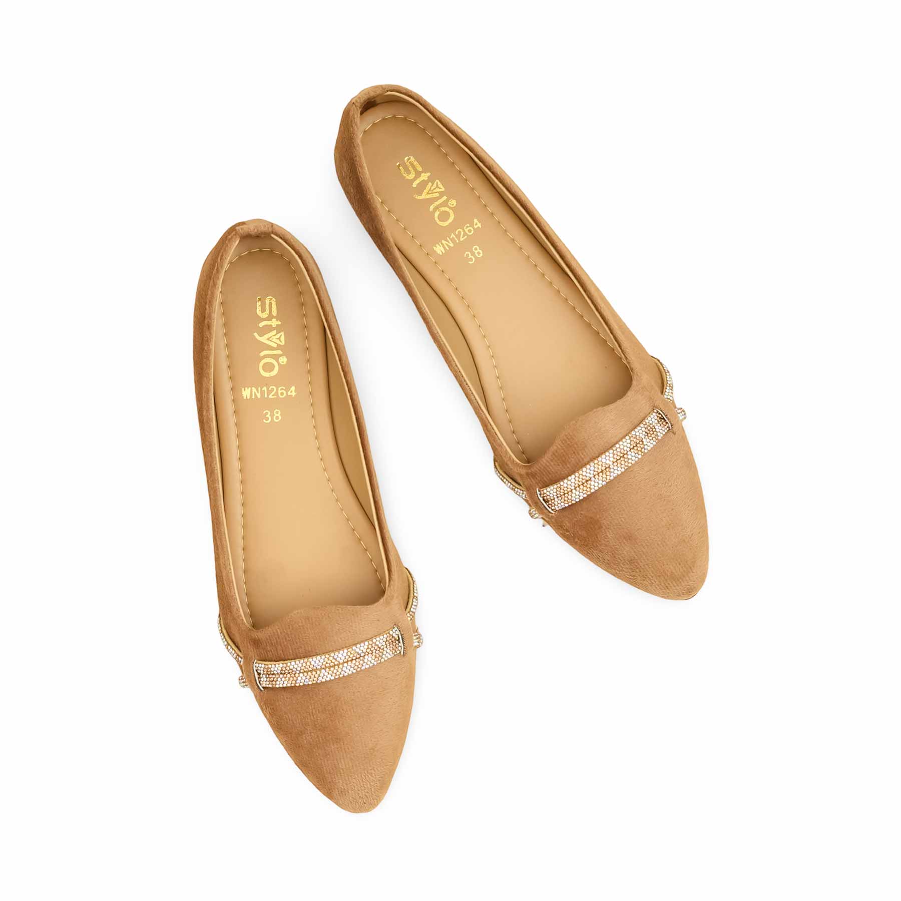 Beige Pumps For Women WN1264 - Image 5