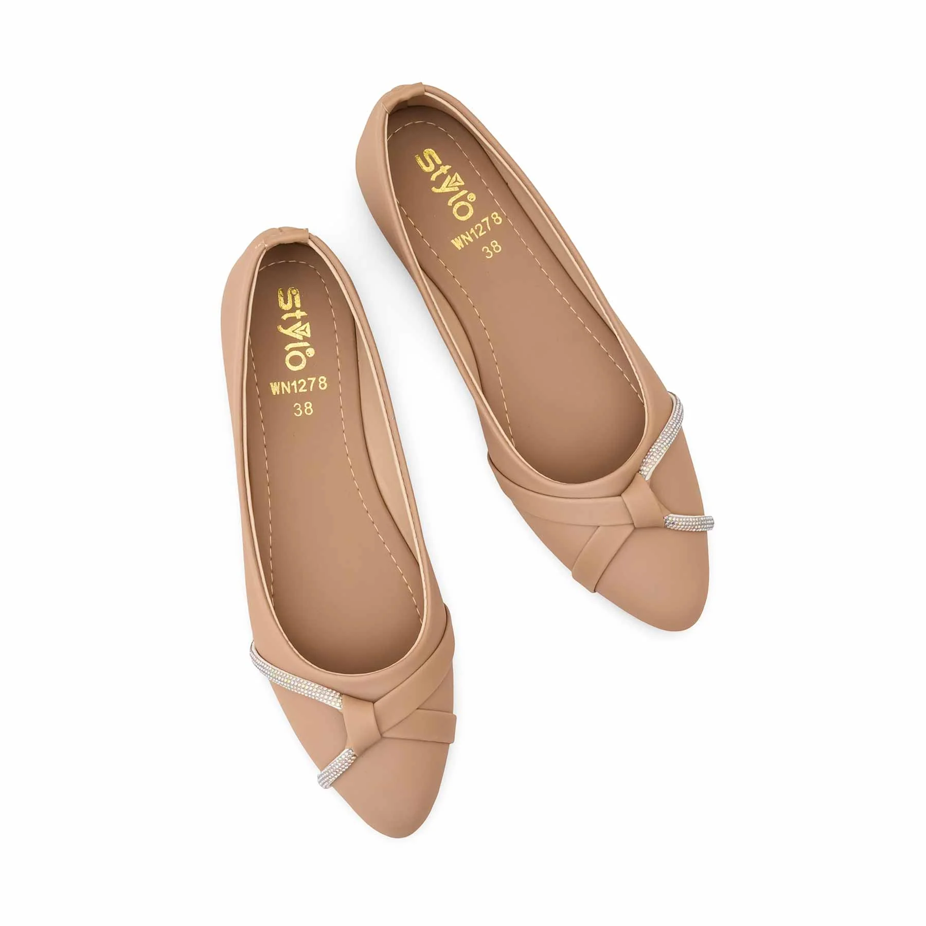 Beige Pumps For Women WN1278 - Image 6