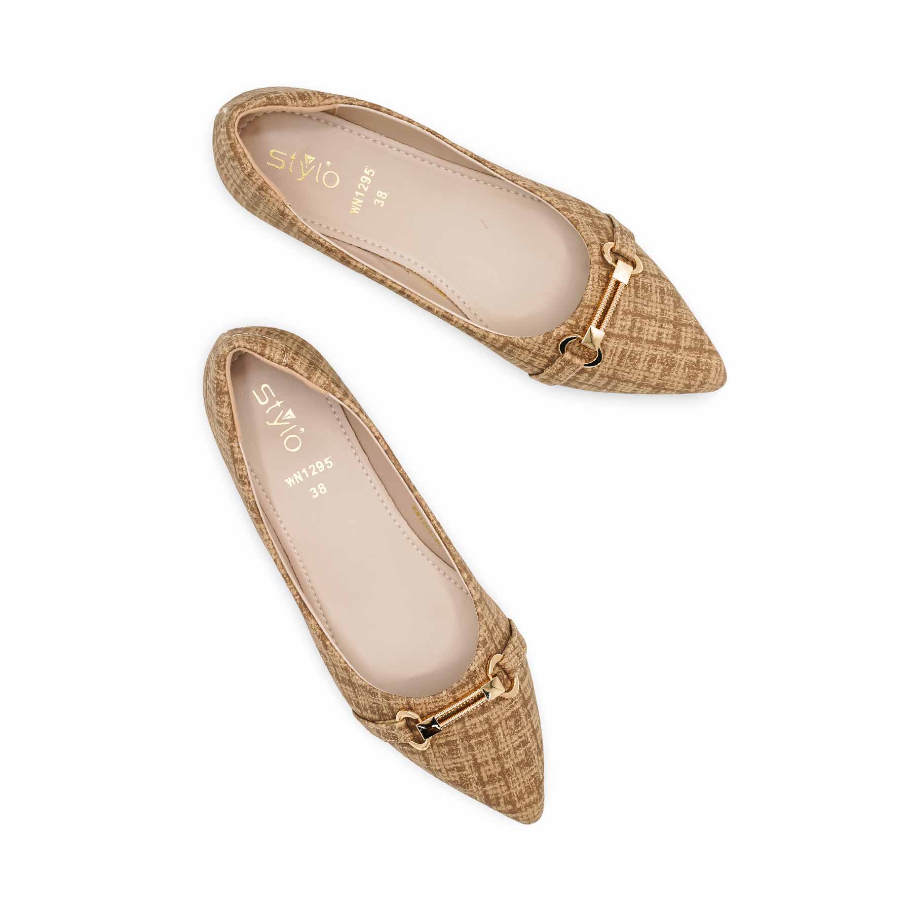 Beige Pumps For Women WN1295 - Image 5