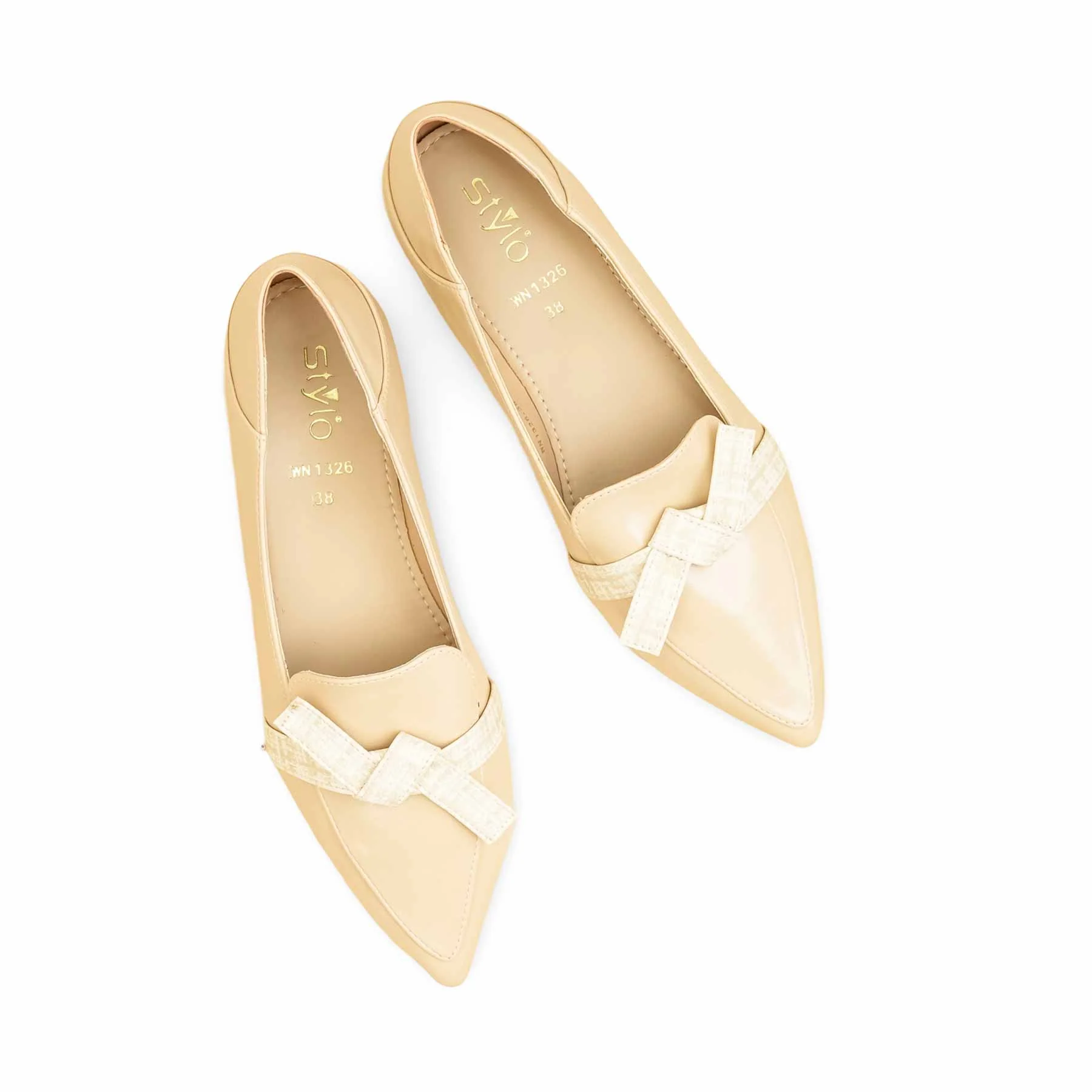 Beige Pumps For Women WN1326 - Image 6