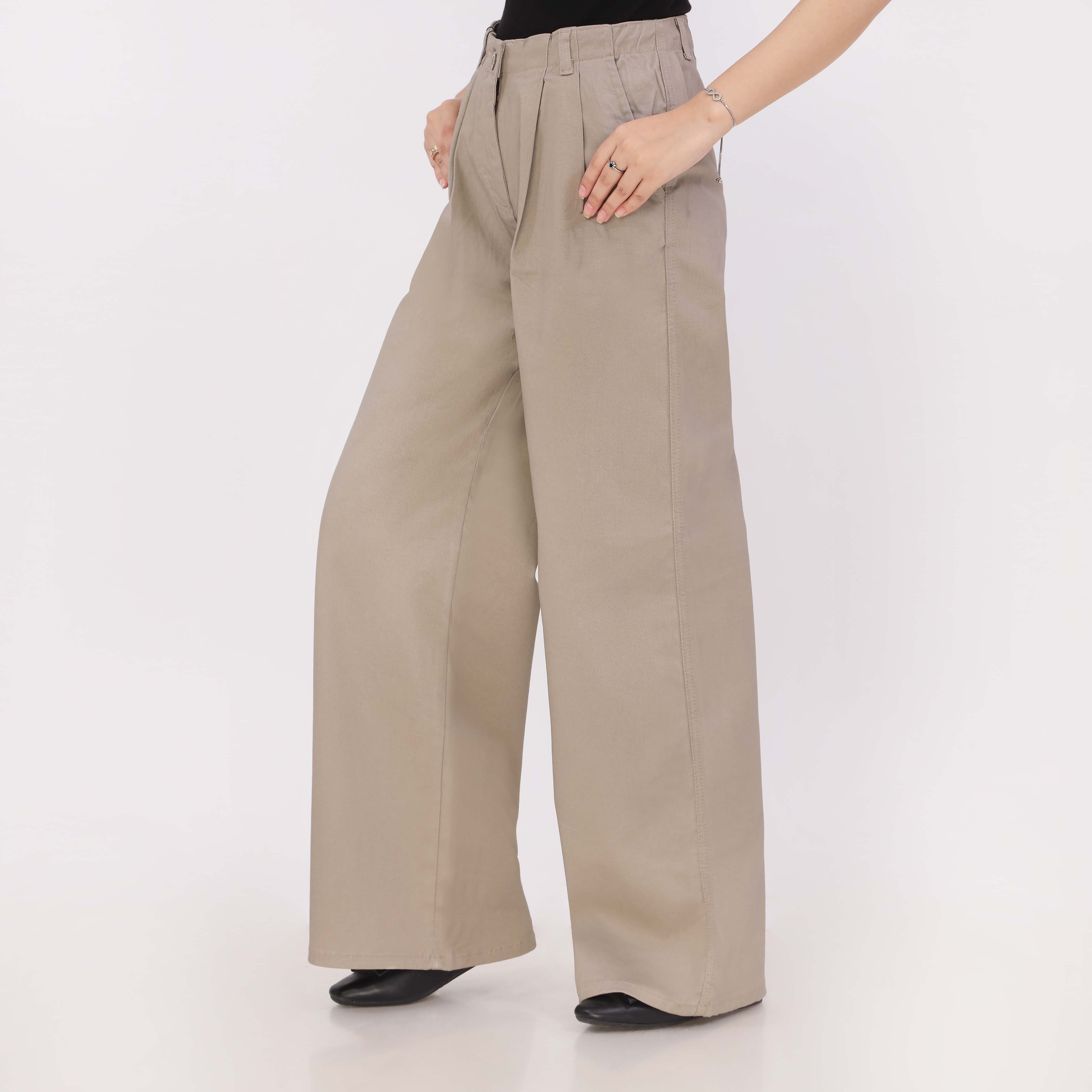 Beige Relax Fit Twill Pant - Image 2