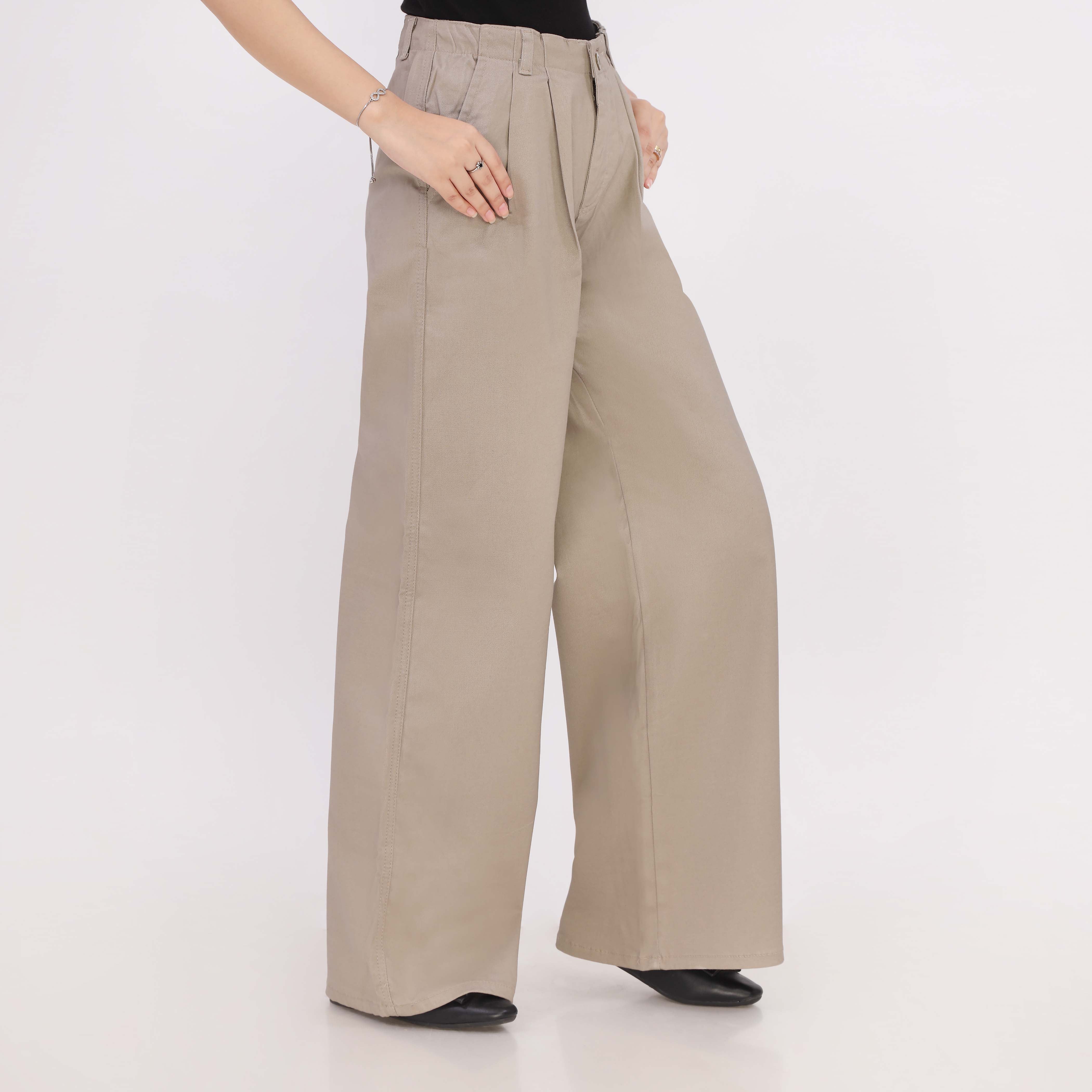 Beige Relax Fit Twill Pant - Image 3