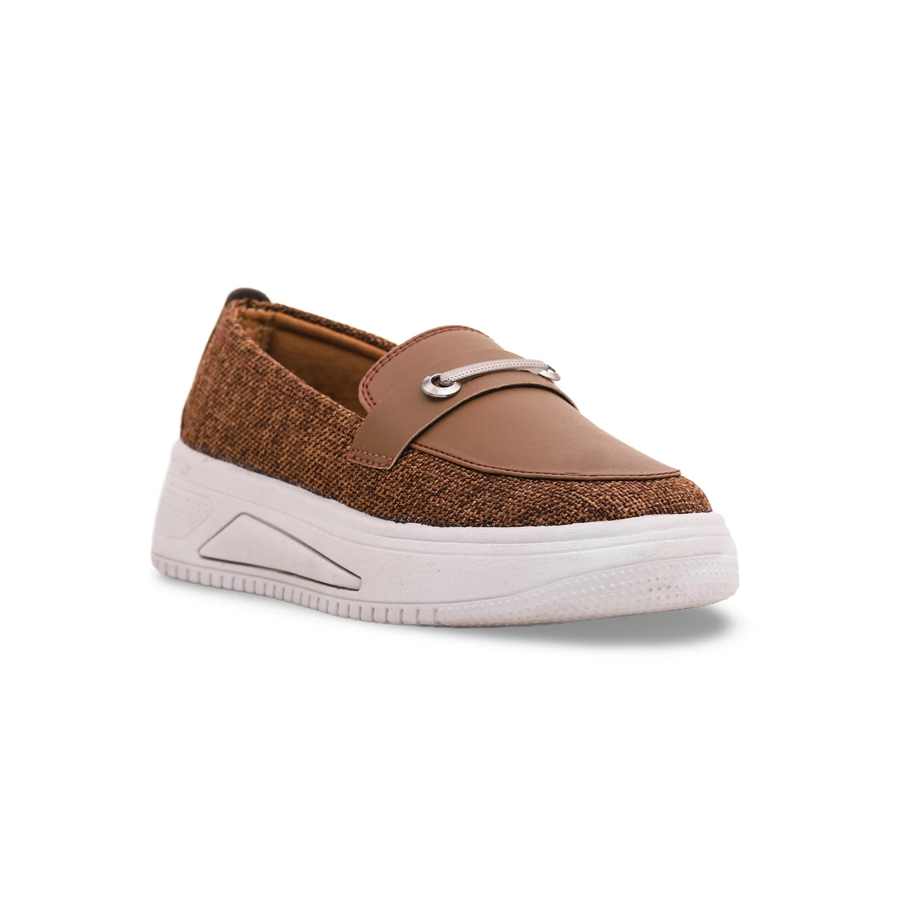 Women Beige Slip On Sneaker AT9080 - Image 2