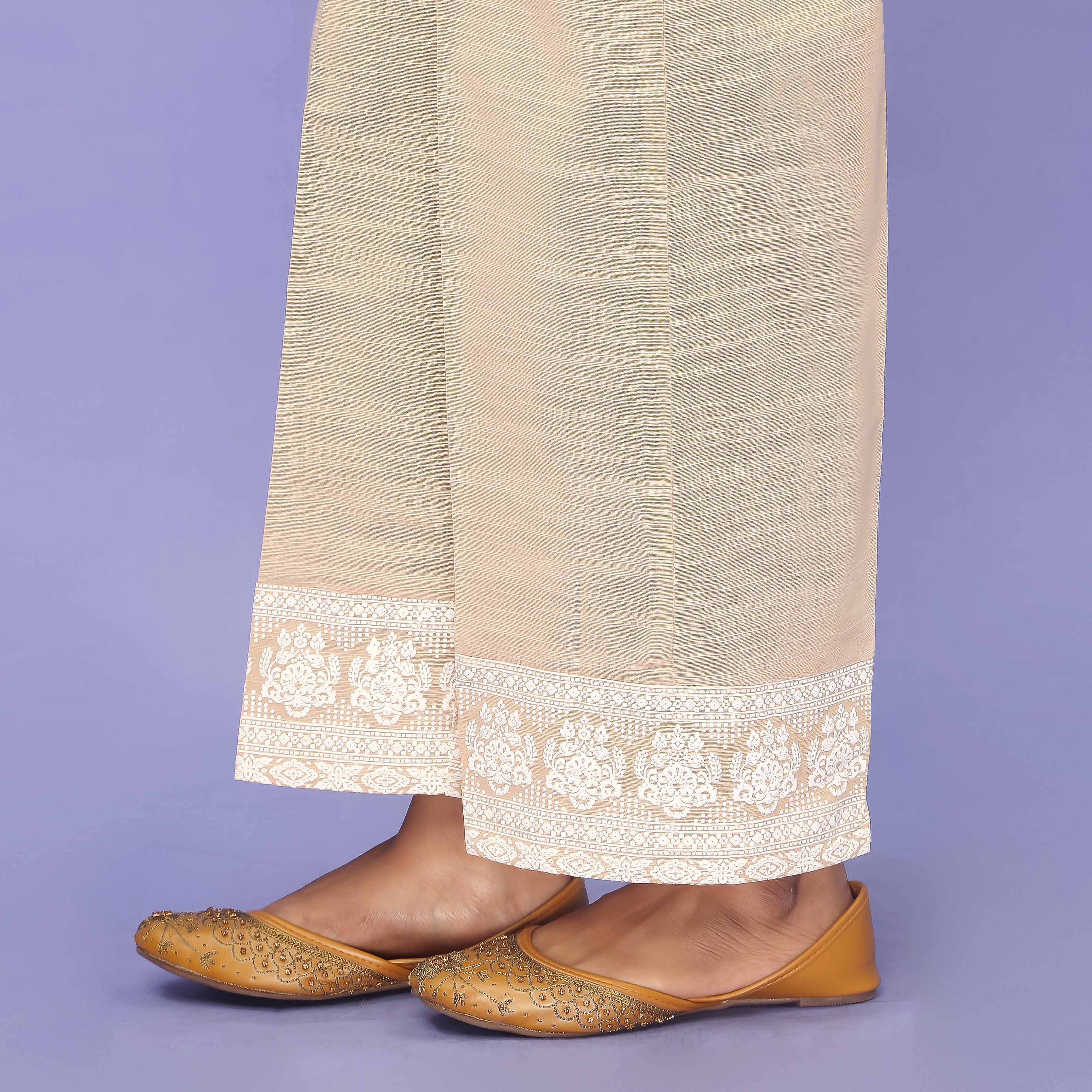 Beige Striaght Fit Cambric Trouser PW4519 - Image 2