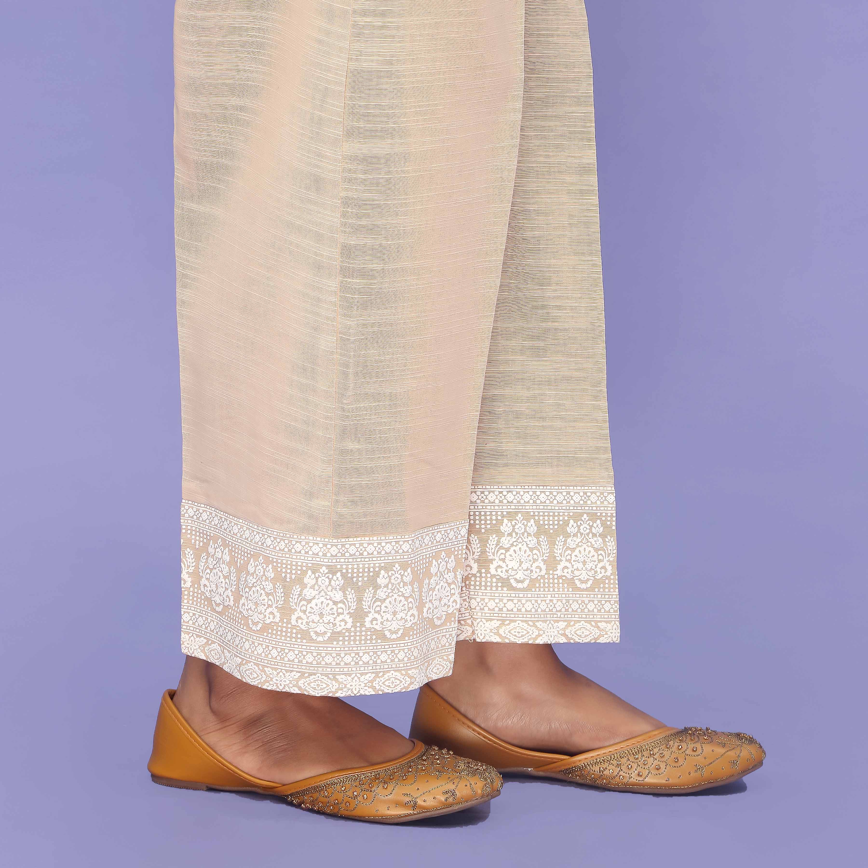 Beige Striaght Fit Cambric Trouser PW4519 - Image 3