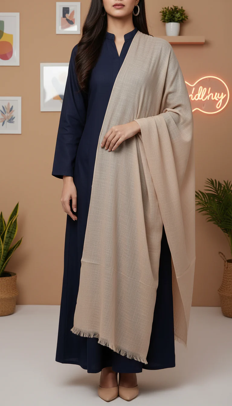 Beige Summer Stole PD6106 - Image 2