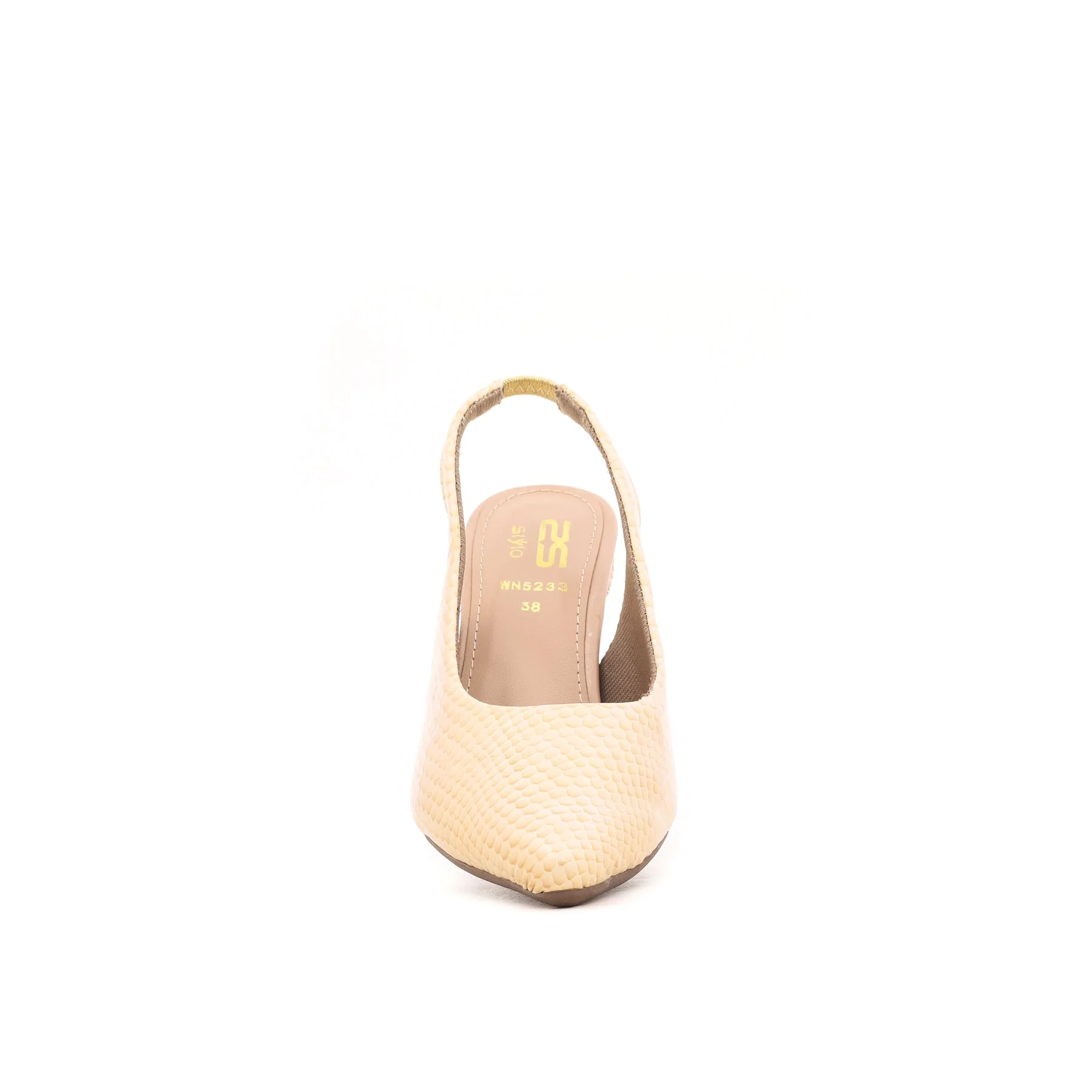 Beige Back Open Shoes WN5233 - Image 3