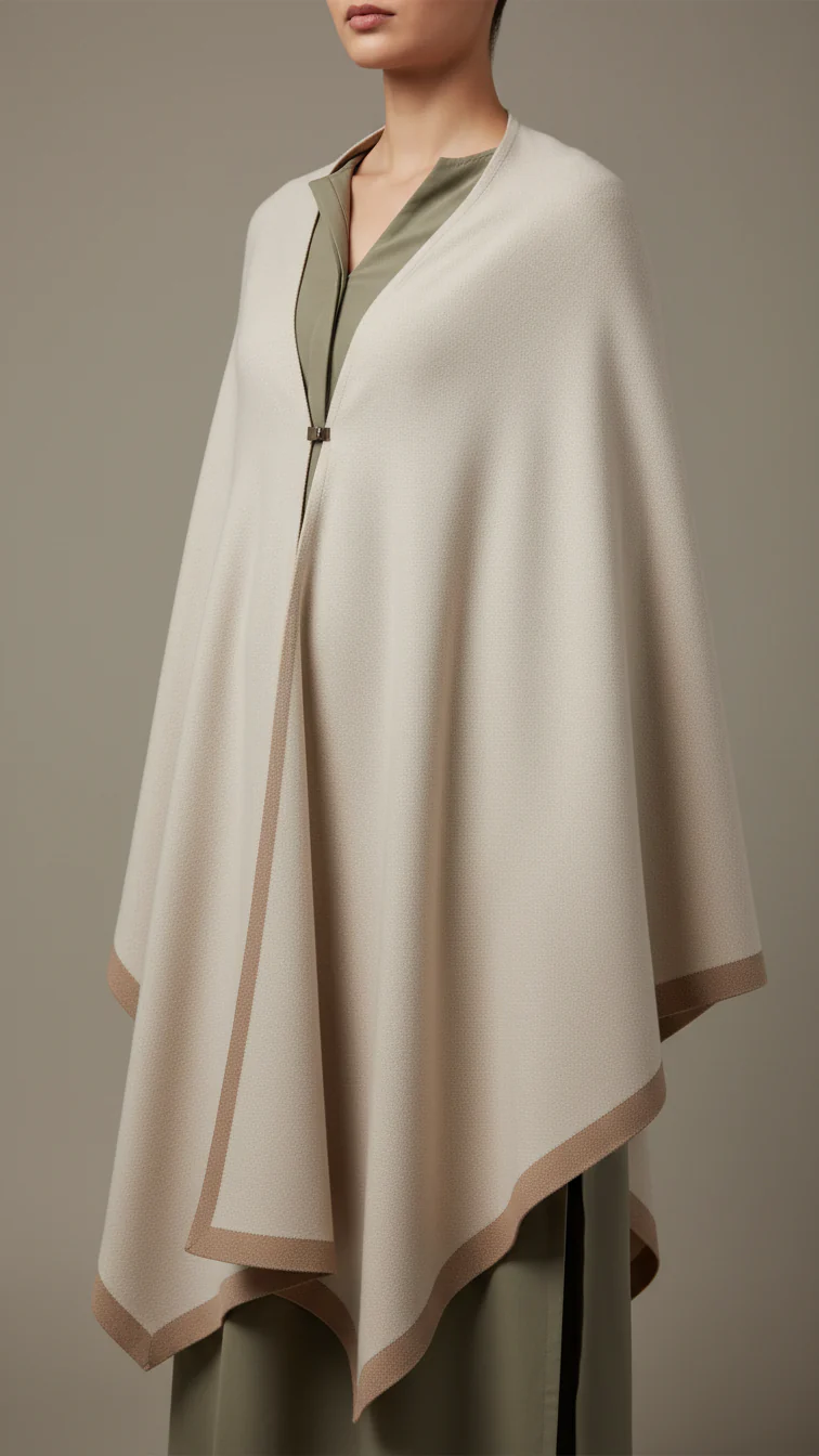 Beige Winter Capeshawl PW5646 - Image 2