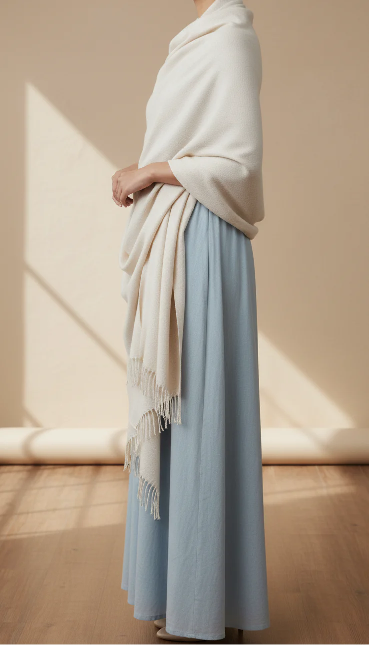 Beige Winter Stole PN5210 - Image 2