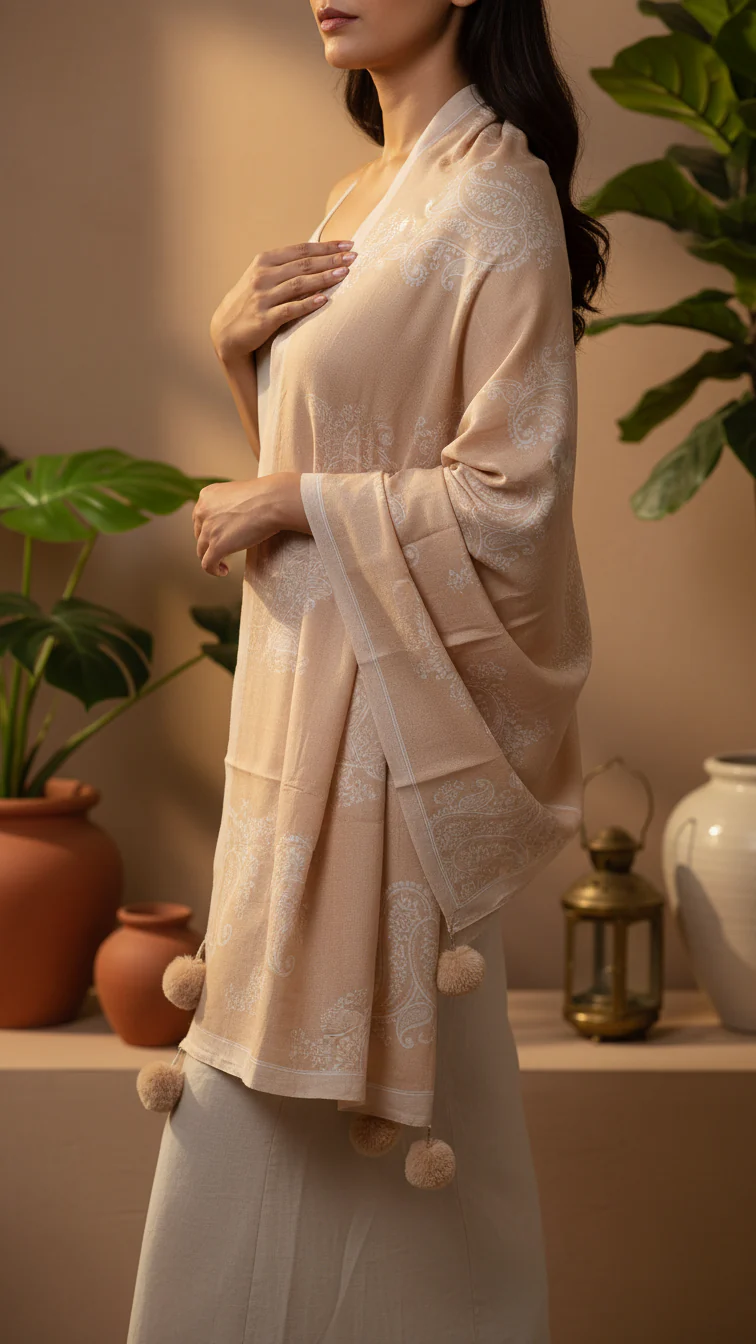 Beige Winter Stole PW5750