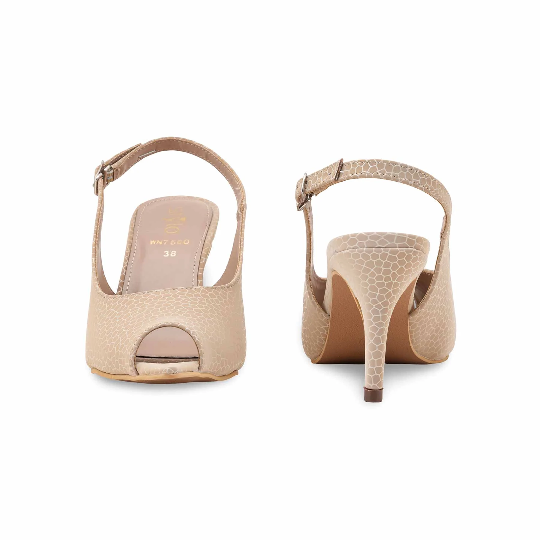 Beige Women Court Shoes WN7560 - Image 5