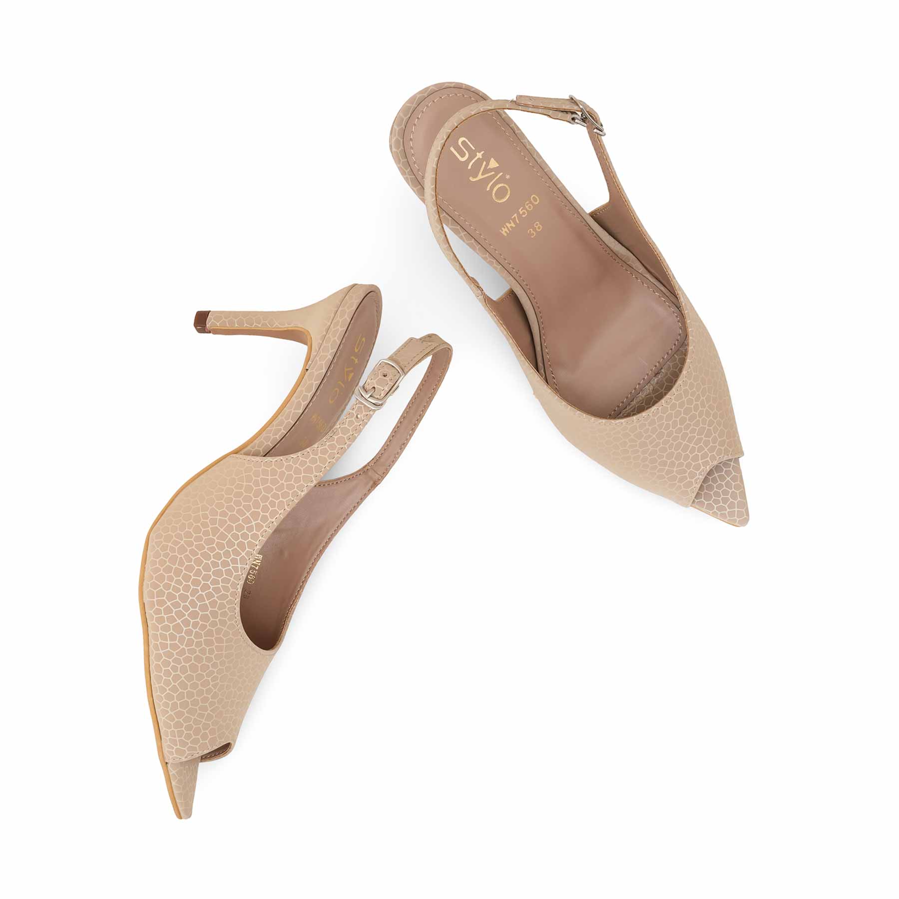 Beige Women Court Shoes WN7560 - Image 6